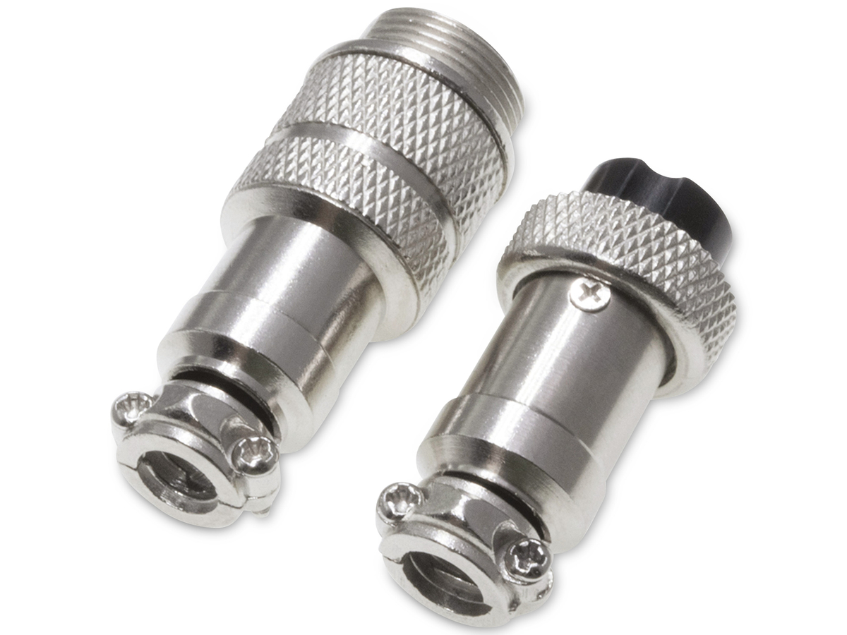 Rundsteckverbinder, 2-polig, 250V, 7A, Lötanschluss, IP55, wire to wire ...