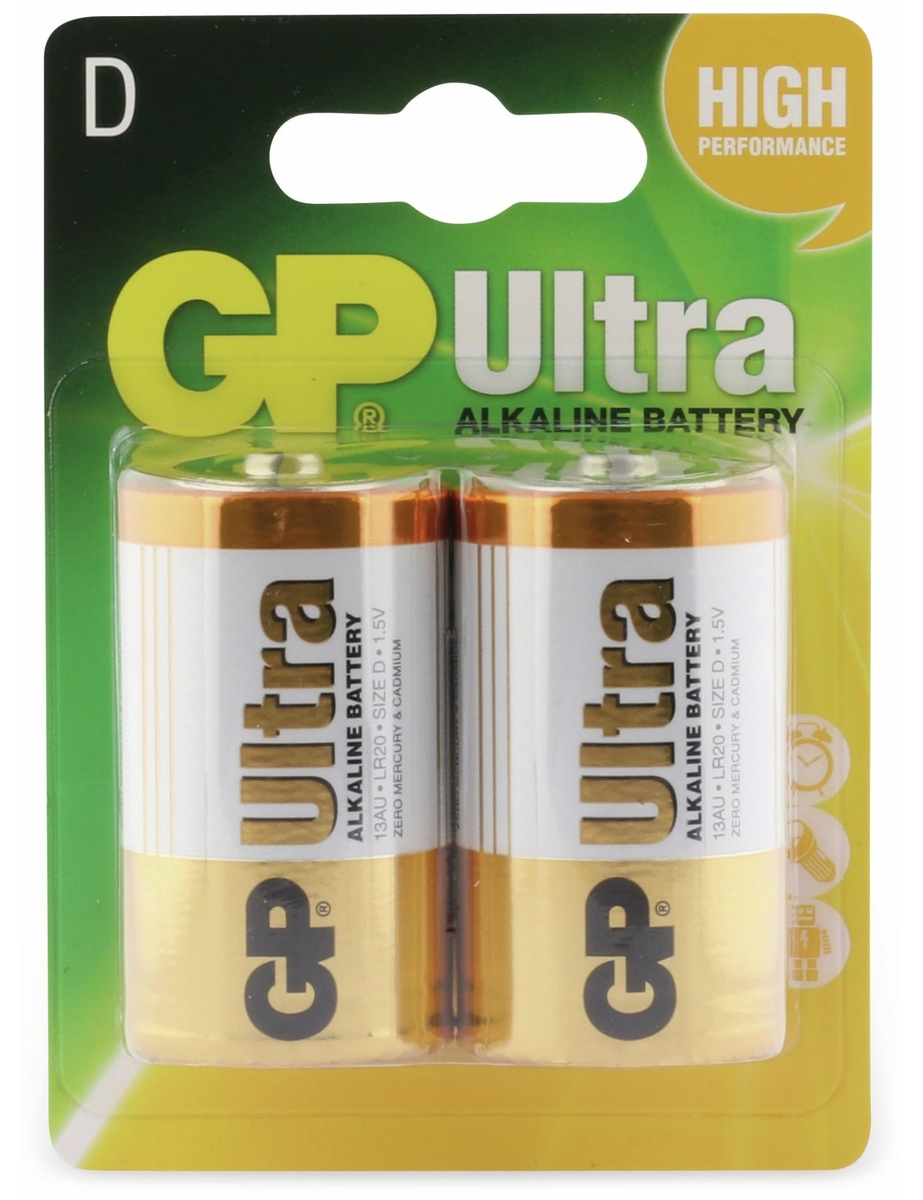 Energier Ultra+ D Batterien – 2 Stück, 1,5V, Alkaline, 10 Jahre Lagerfähig