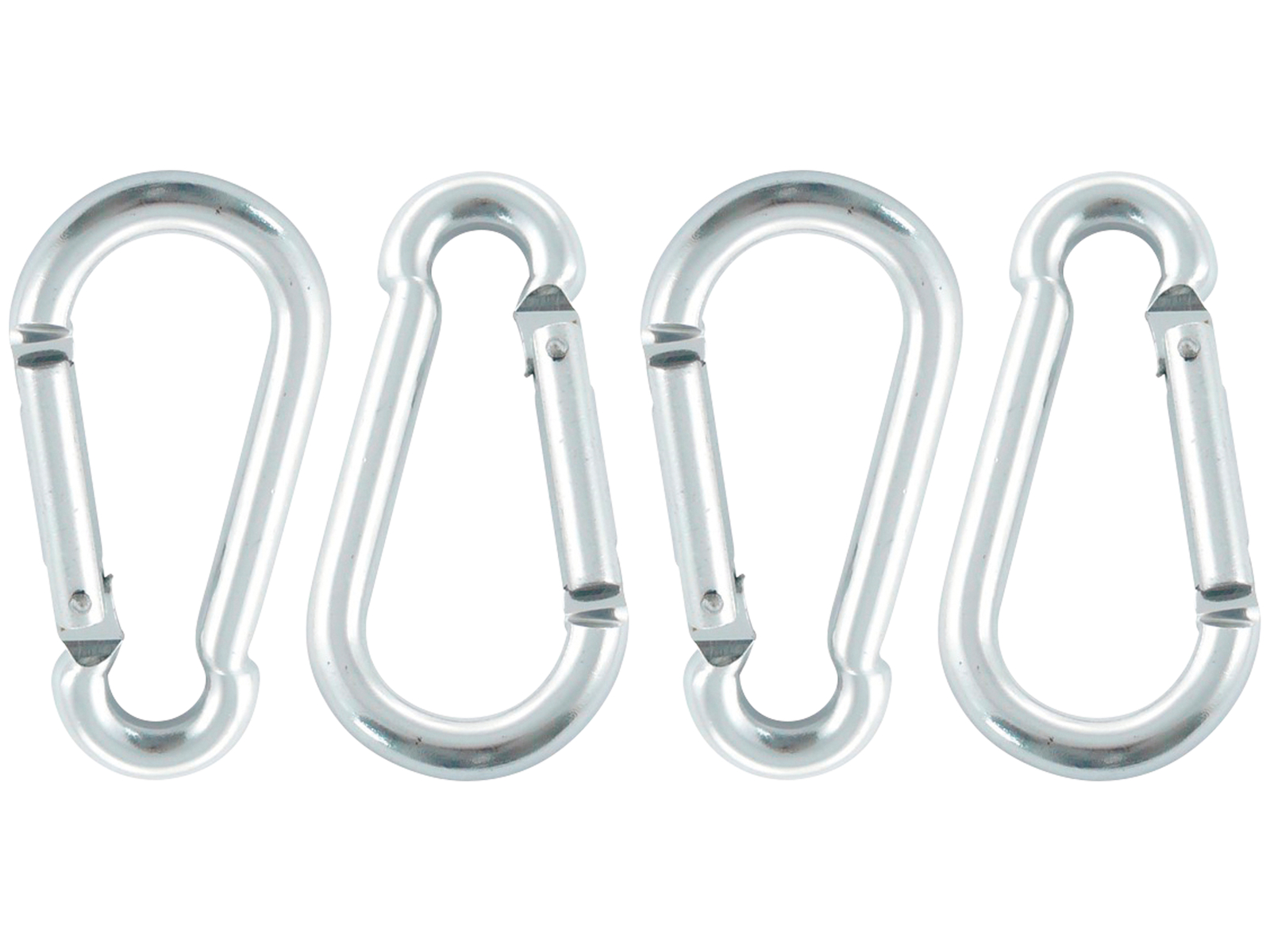 4 Stück Karabinerhaken Alu - Schraubverschluss Mit Schlüsselring