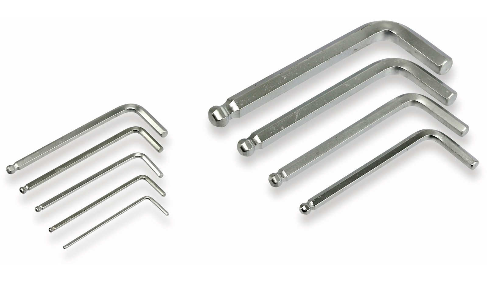 SEMIMO Innensechskantschlüssel-Set 9-teilig – Metrisch 1,5–10 Mm, Kugelkopf, Chrom-Vanadium