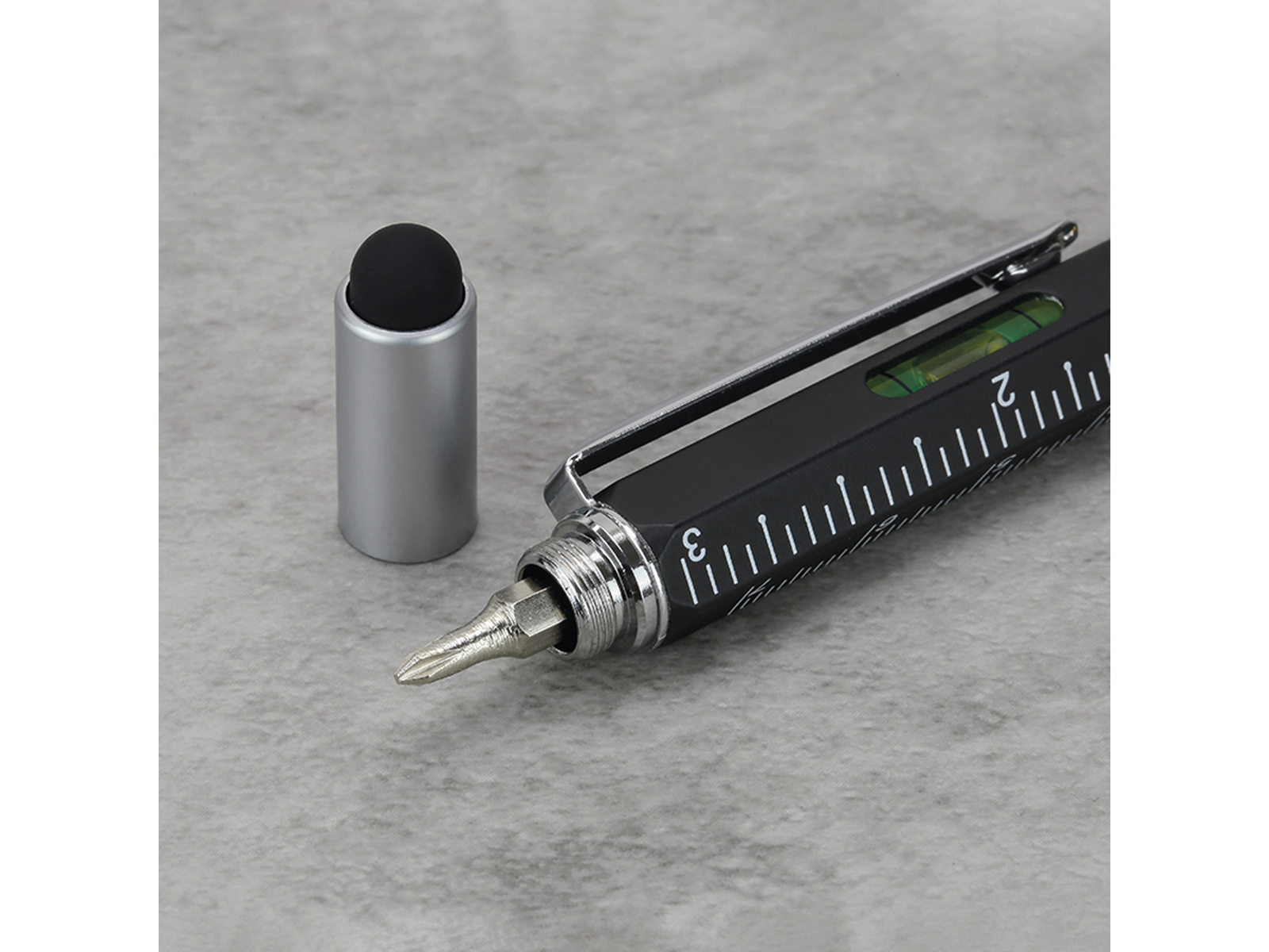 6-in-1 Multifunktionsstift – Mit Kugelschreiber, Lineal, Wasserwaage, Schraubendreher & Touchscreen-Stift, 2 Stück Gelb