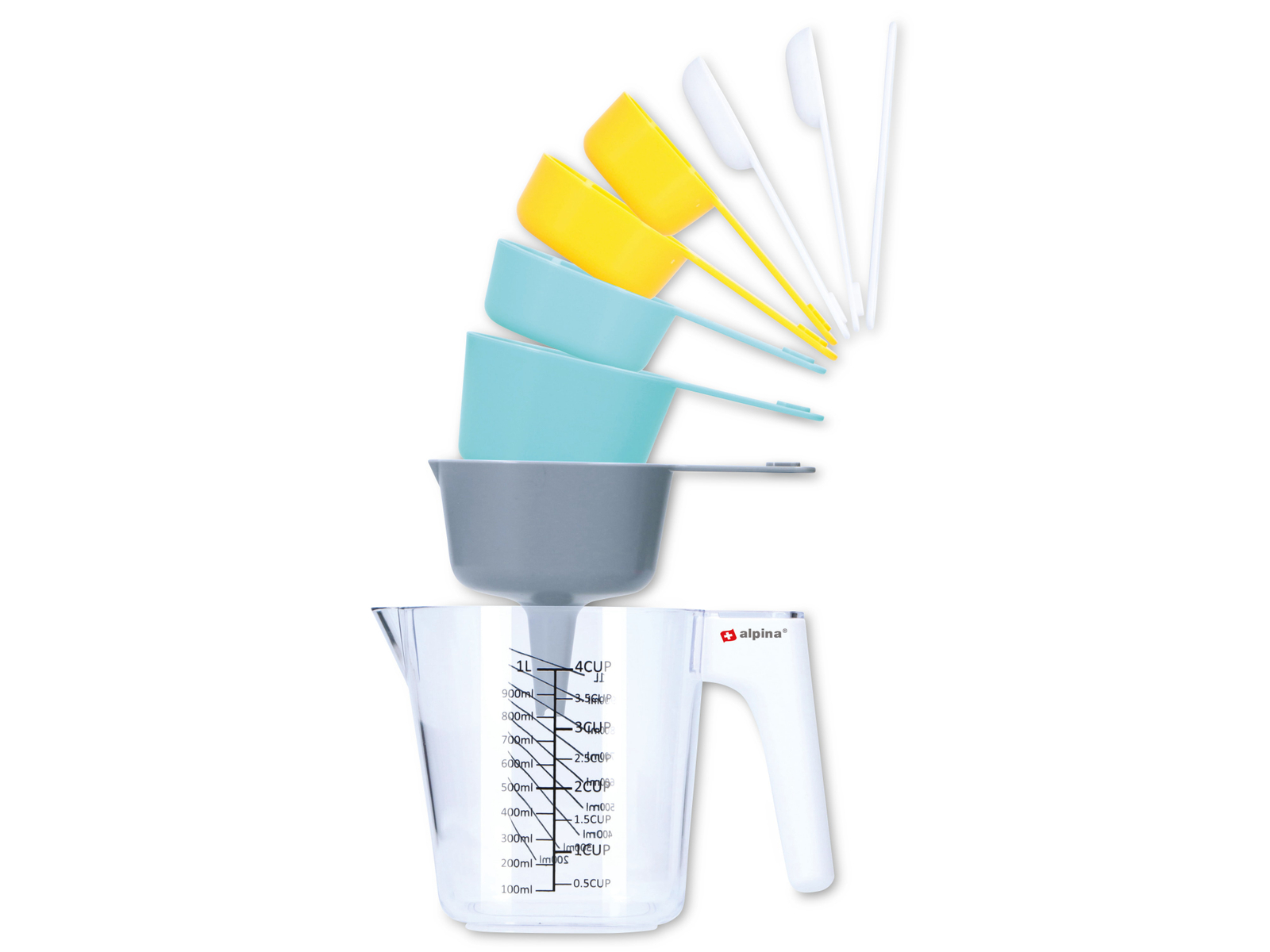 Messbecher- Und Löffel-Set, 10 Stück – Stapelbar, Aus Edelstahl & Kunststoff, Für Küche & Backen