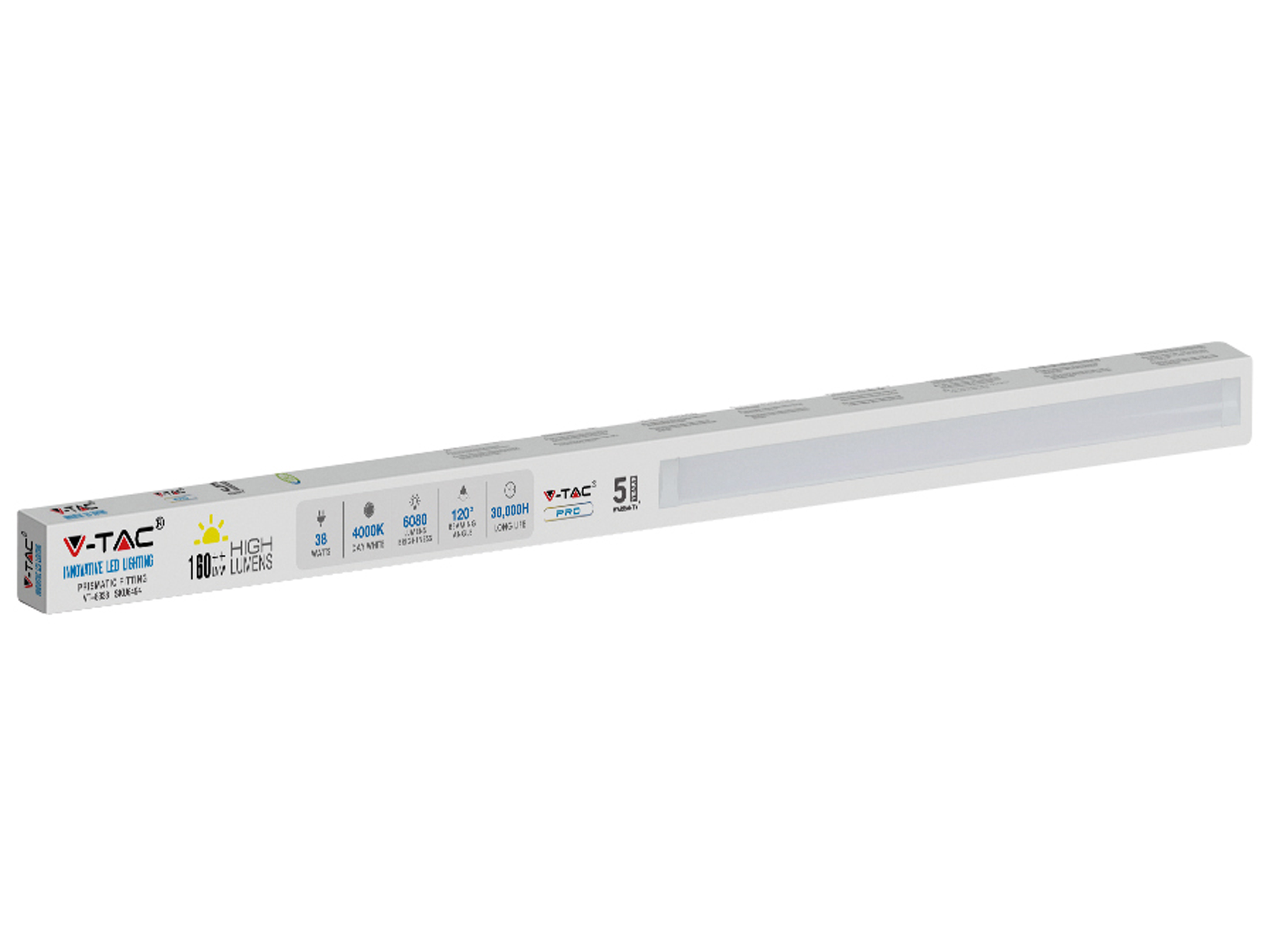 V-TAC LED-Deckenleuchte, 8338 (6494) EEK: D 38 W, 5900 lm, 4000 K, 1500 mm V-TAC LED-Deckenleuchte, 8338 (6494) EEK: D 38 W, 5900 lm, 4000 K, 1500 mm