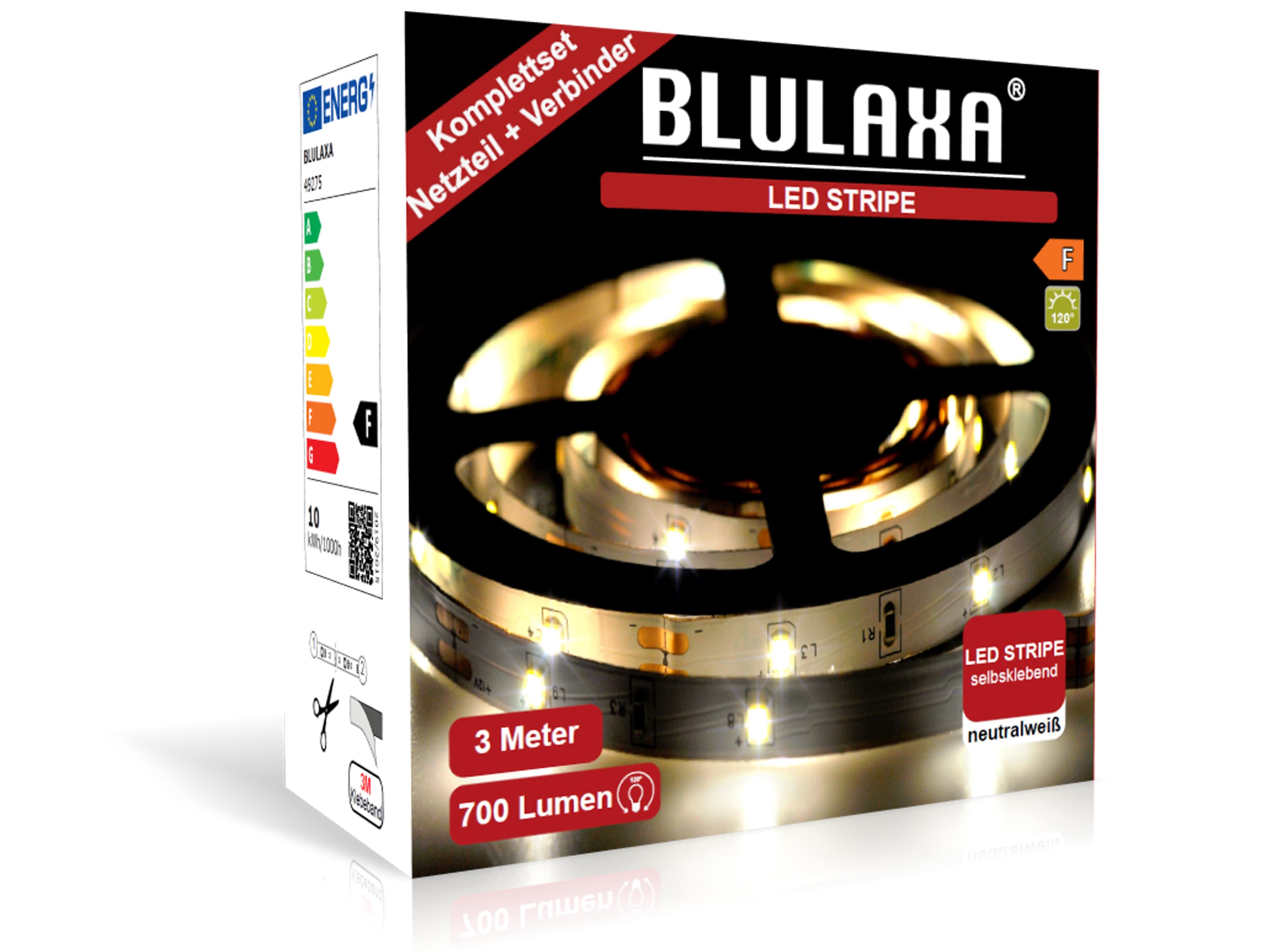 BLULAXA LED-Strip-Set, EEK: F, 9,5W, 700lm, 4000K, 3m BLULAXA LED-Strip-Set, EEK: F, 9,5W, 700lm, 4000K, 3m