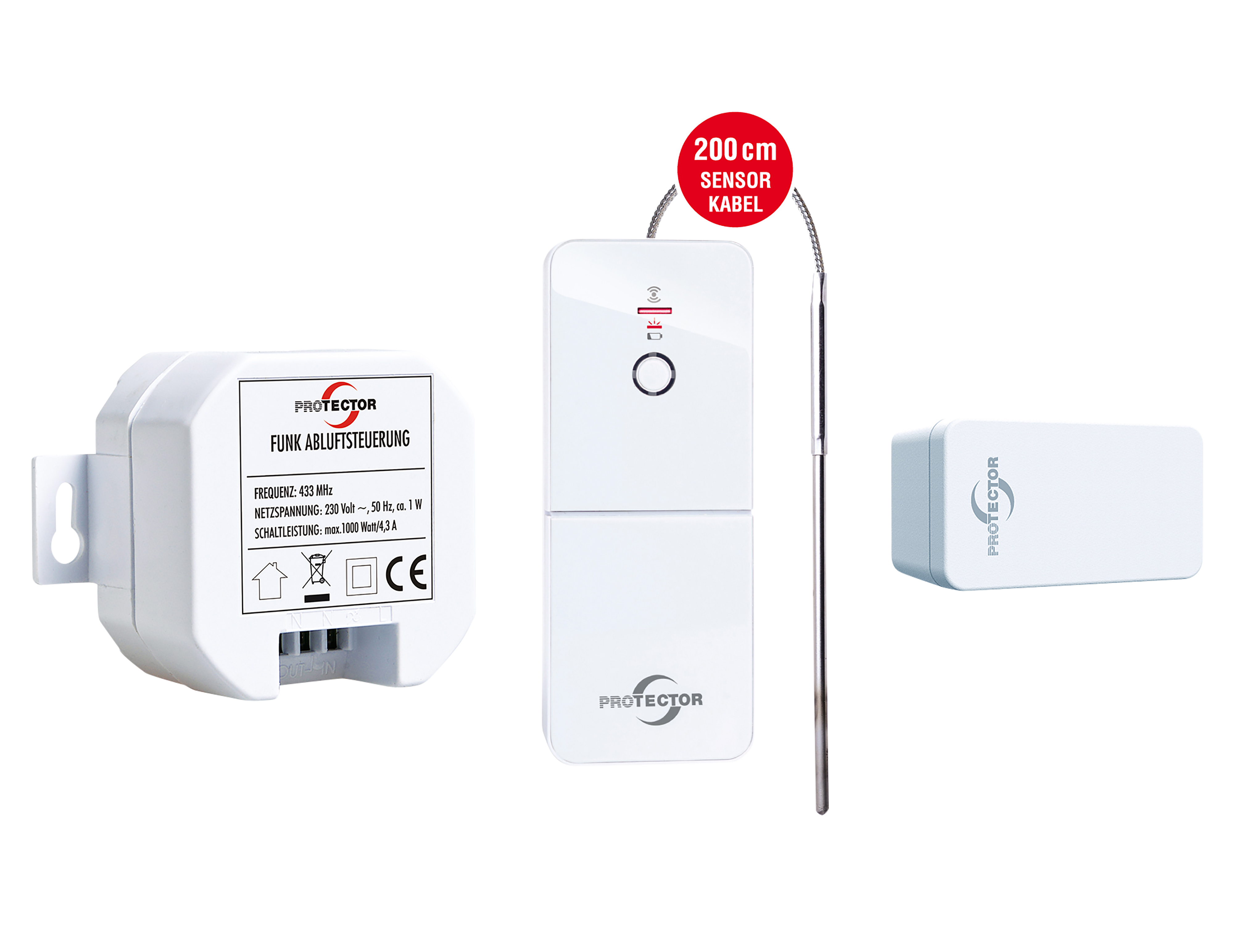 PROTECTOR Thermo-Funk-Abluftsteuerung ASK 6030, mit Kinetik Fenster-Sender, Einbauvariante