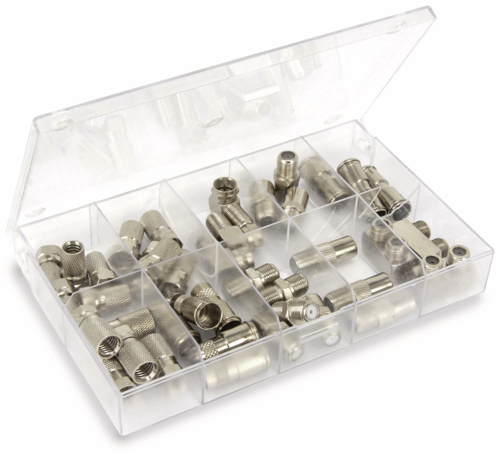 S-IMPULS Sortimentskasten F-Stecker/F-Adapter, 40-teilig