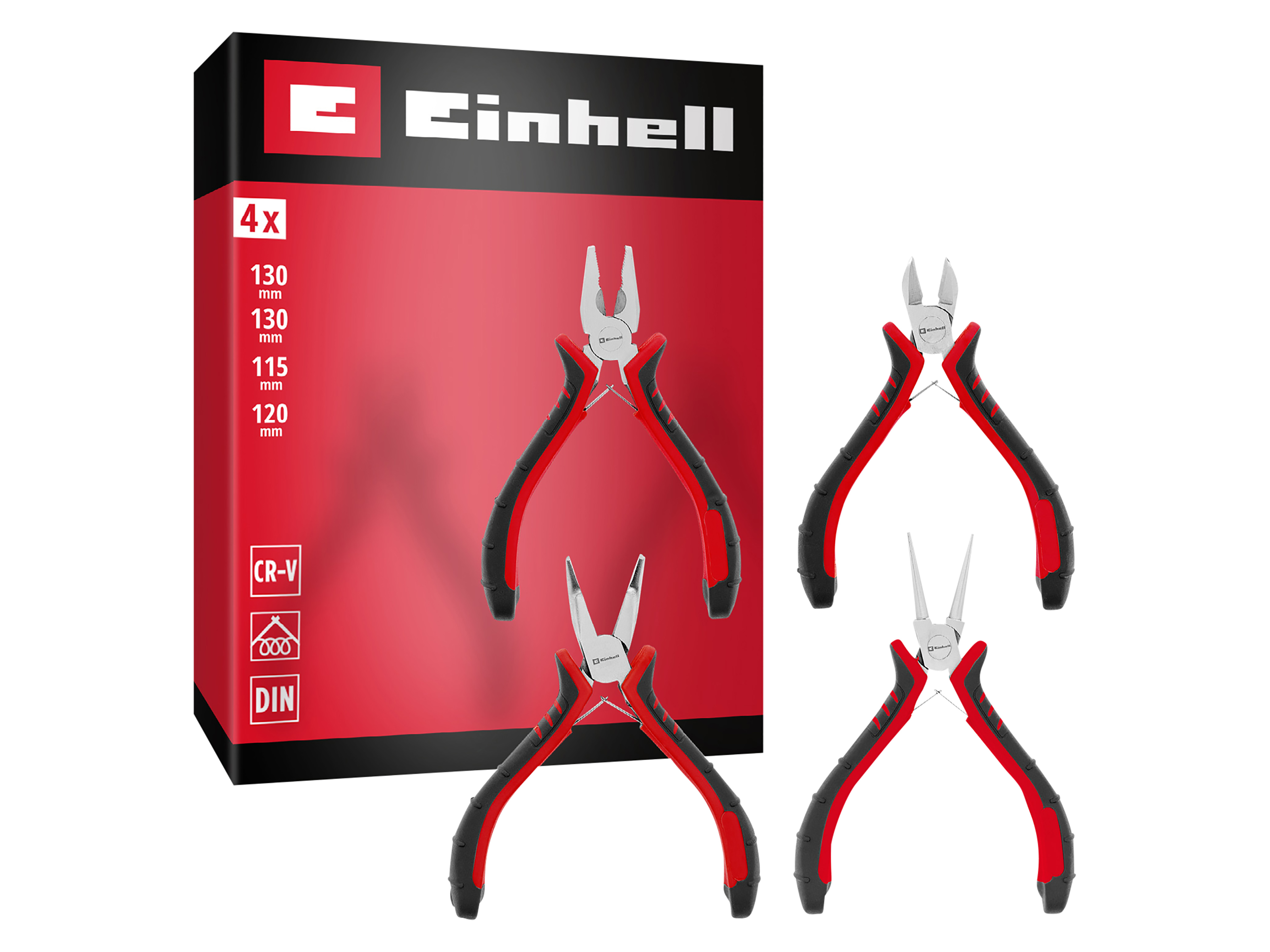 EINHELL Feinmechaniker-Zangen-Set, 370532, 4-teilig EINHELL Feinmechaniker-Zangen-Set, 370532, 4-teilig