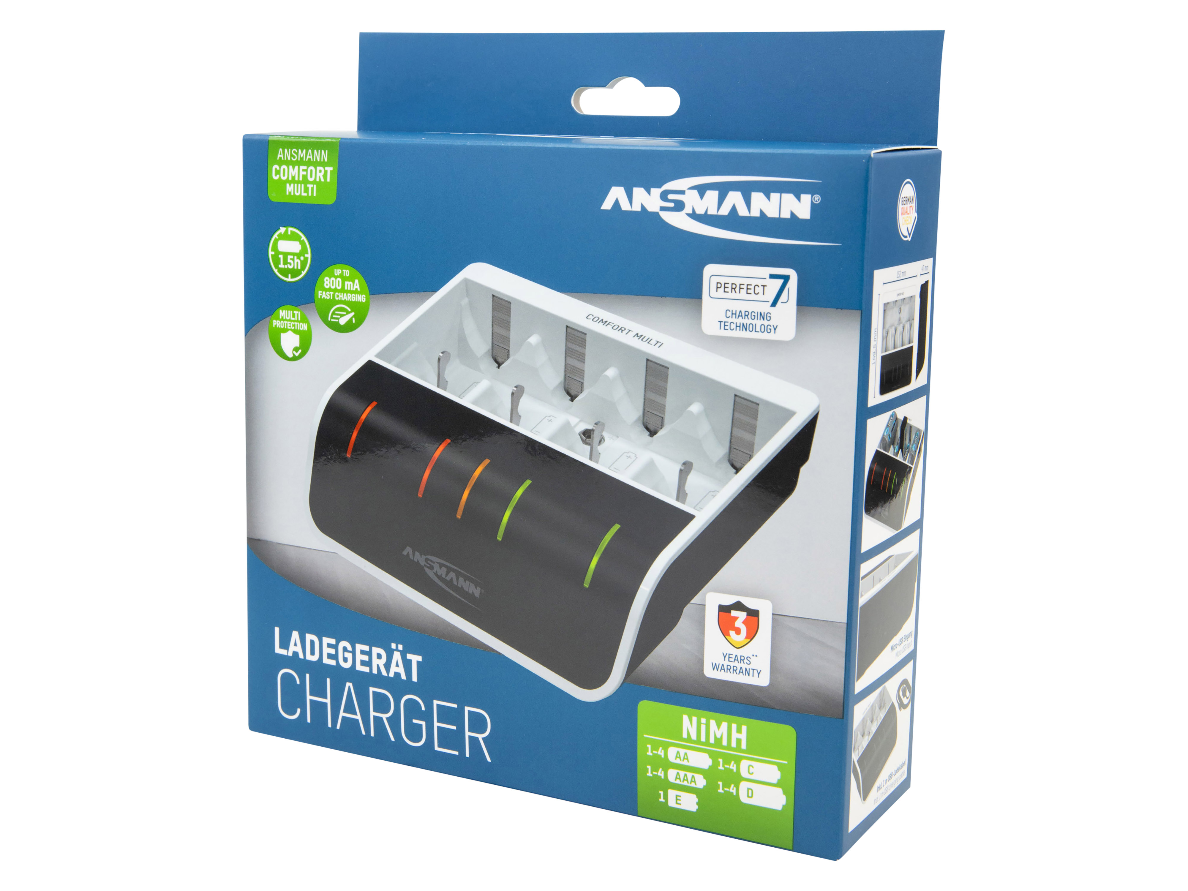 ANSMANN Ladegerät Comfort Multi, mit USB-Eingang