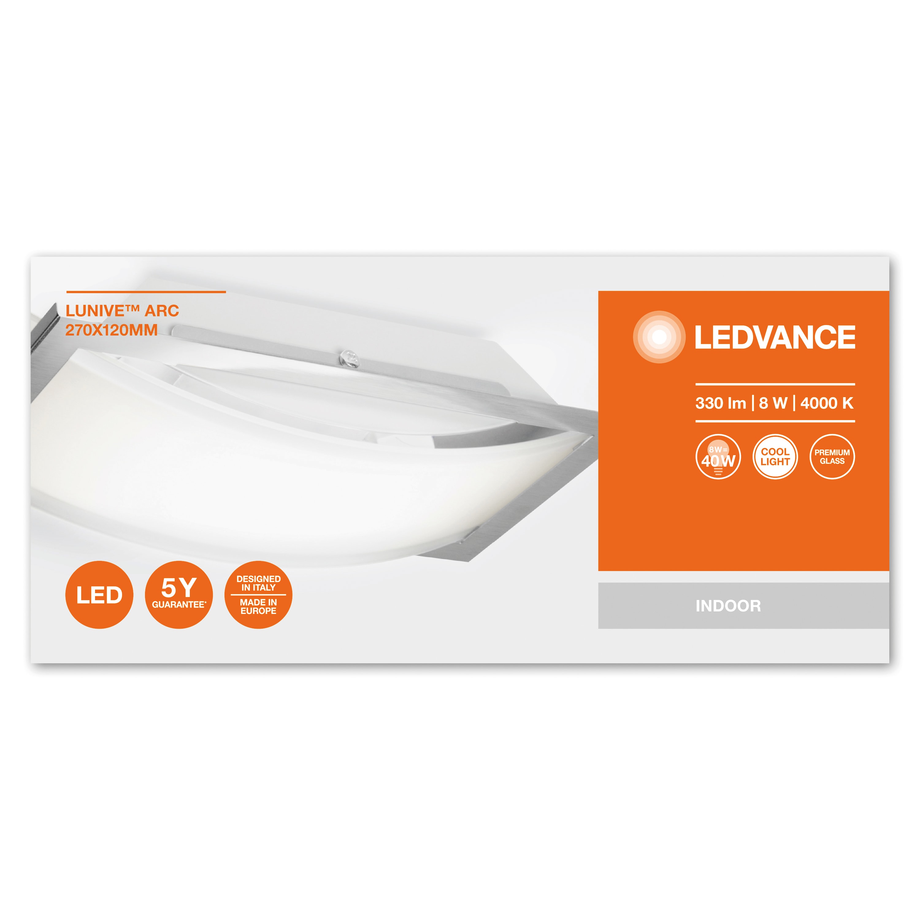 LEDVANCE LED-Deckenleuchte Lunive Arc, 8 W, 330 lm, 4000 K