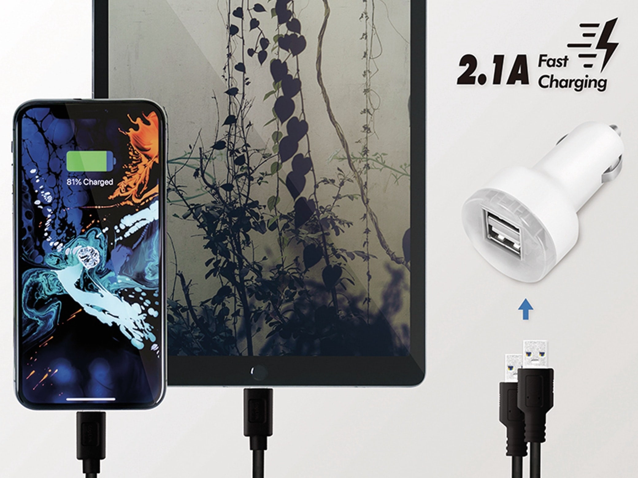 LOGILINK USB-Lader KFZ PA0227, 2-fach, 2,1 A, 10,5 W, weiss