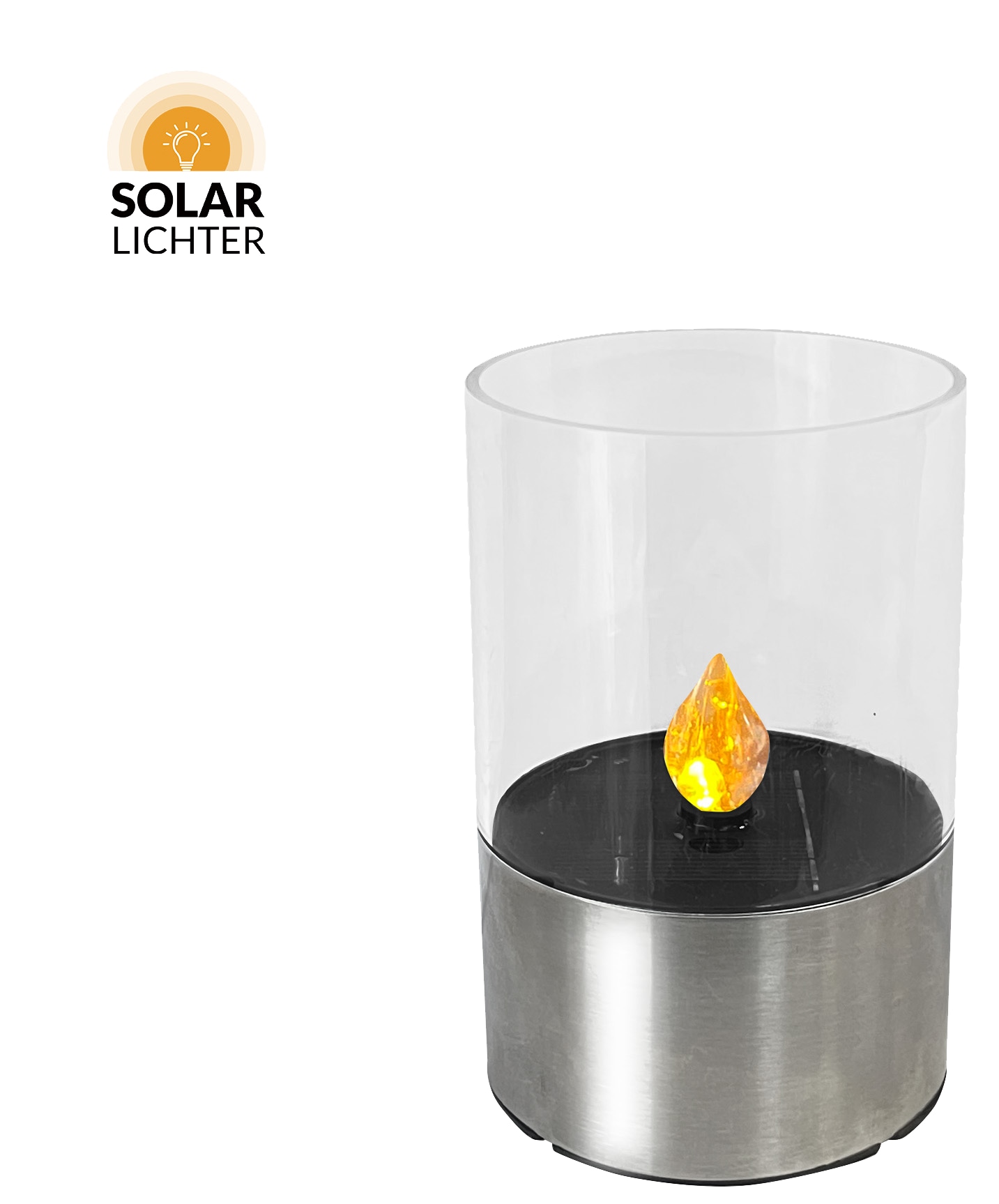 SOLAR LICHTER Solar LED-Akku-Kerzenlicht , 1800 K, edelstahl