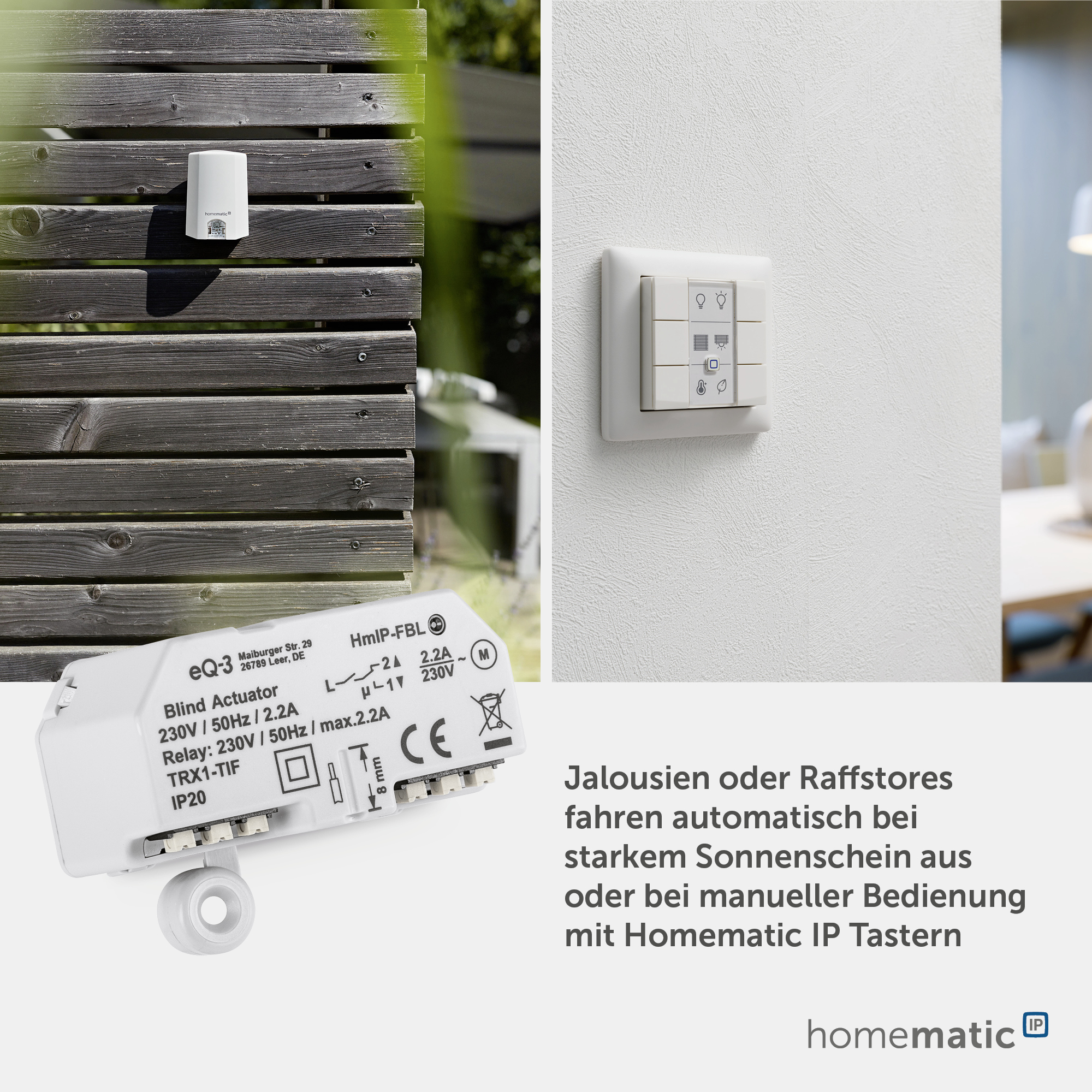 HOMEMATIC IP Smart Home 151398A0, Jalousieaktor, Unterputz