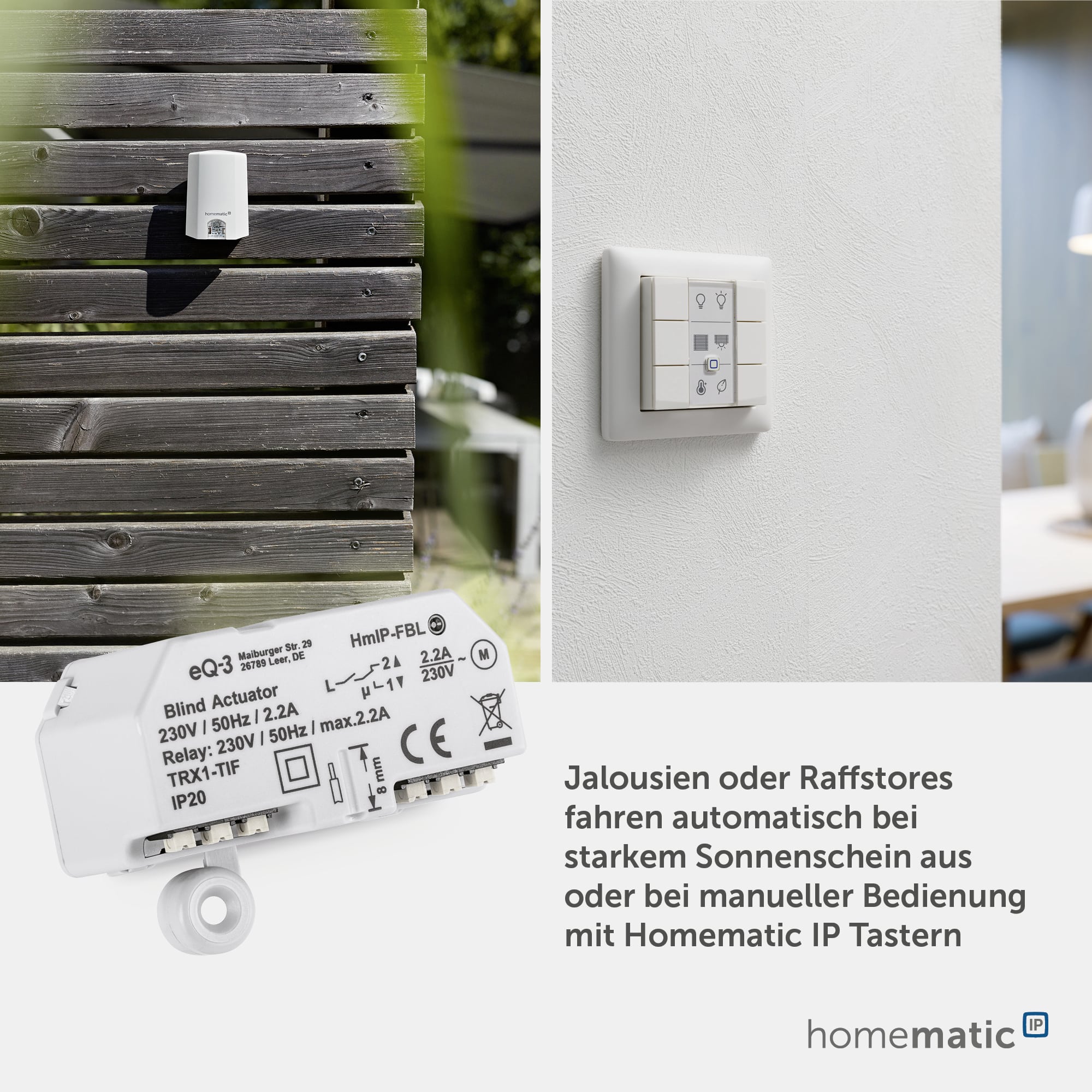 HOMEMATIC IP Smart Home 151398A0, Jalousieaktor, Unterputz