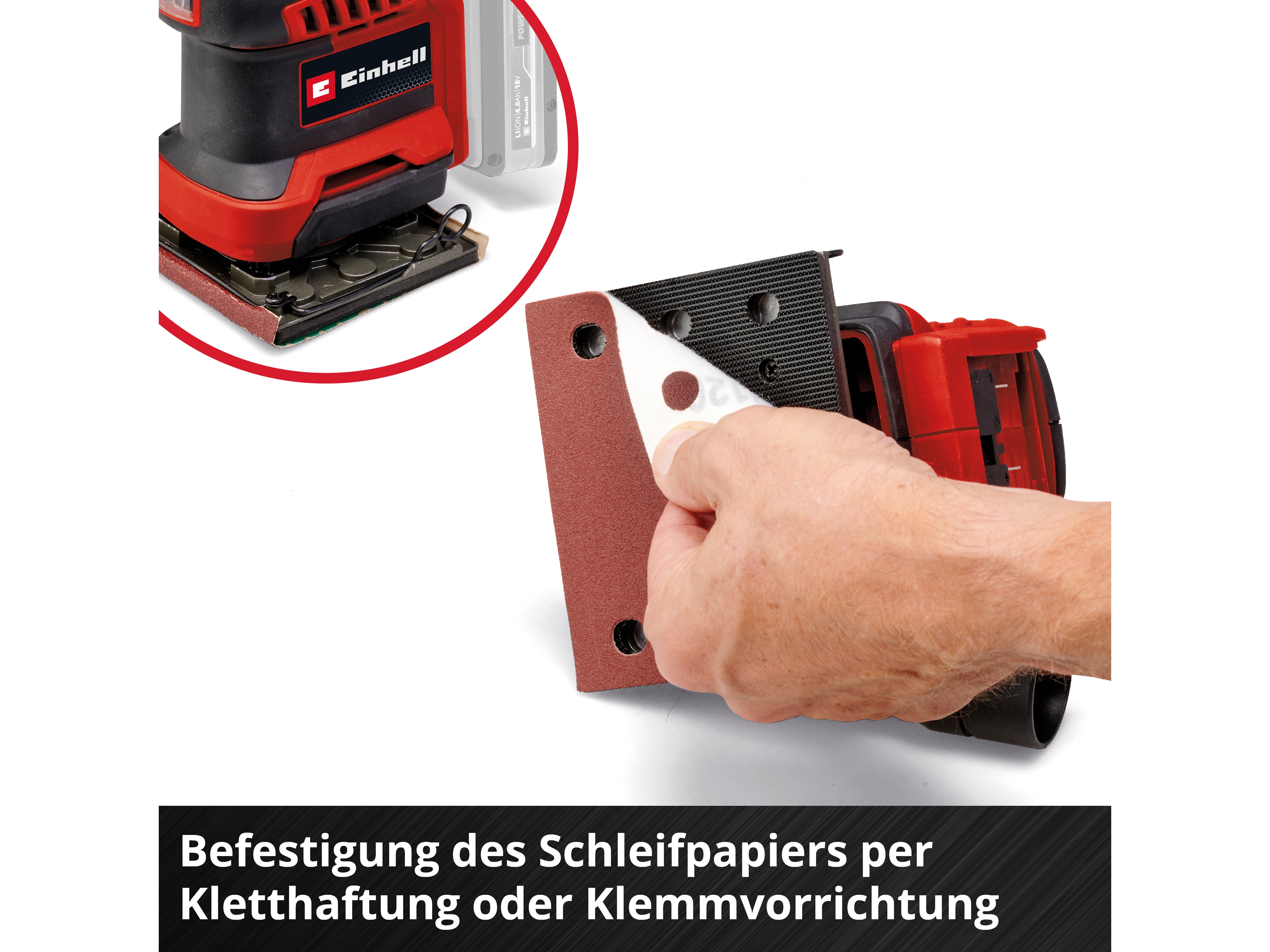 EINHELL Akku-Faustschleifer TE-OS 18/113 Li, Solo