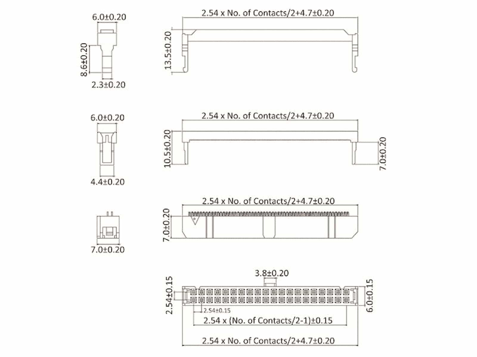 ECON CONNECT Pfostenverbinder, DIN 41651, 16-polig, grau, RM 2,54 mm ECON CONNECT Pfostenverbinder, DIN 41651, 16-polig, grau, RM 2,54 mm