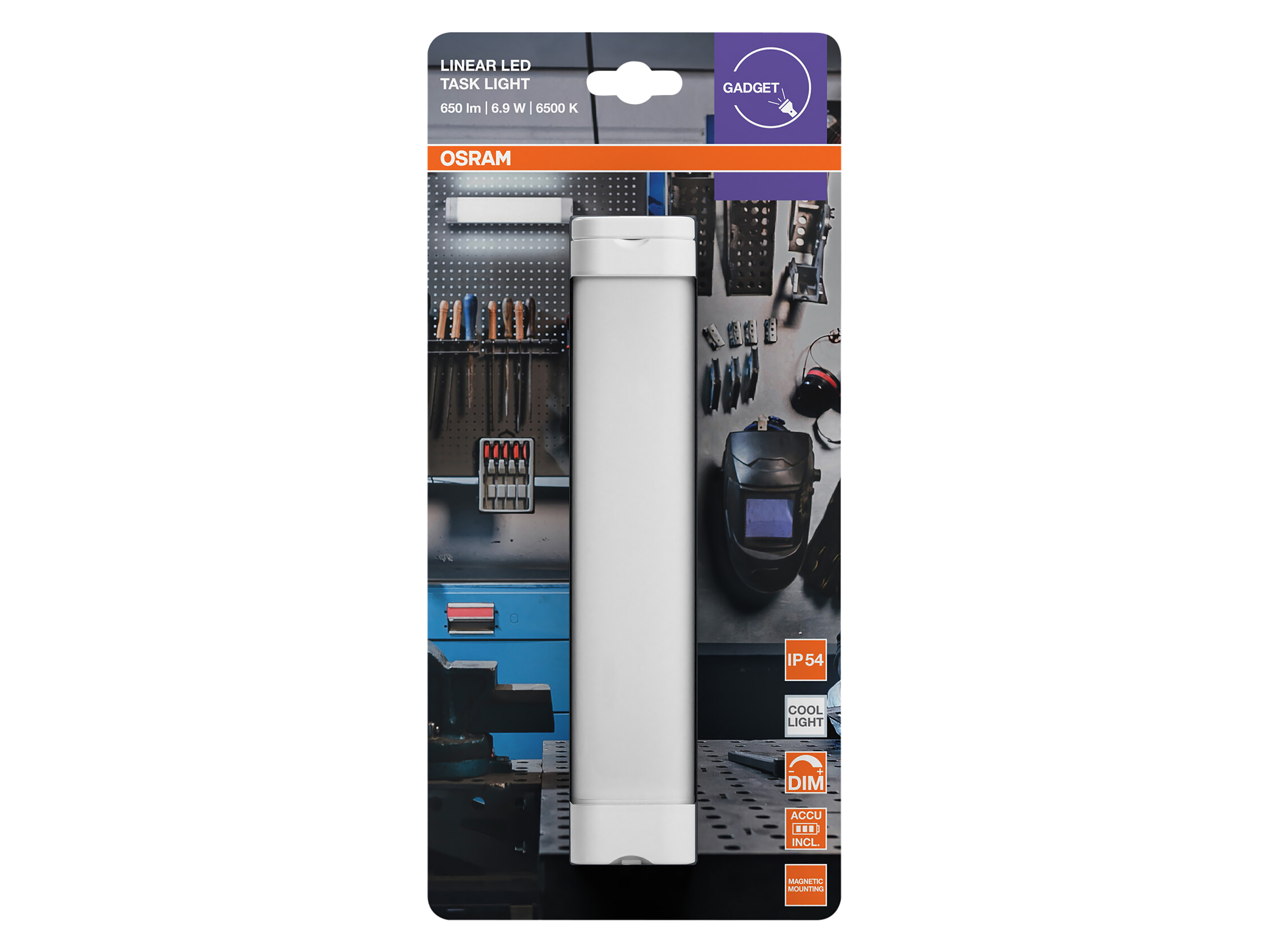 OSRAM LED-Arbeitsleuchte, 6,9W, 6500K, 400lm, kaltweiß, IP54, weiß