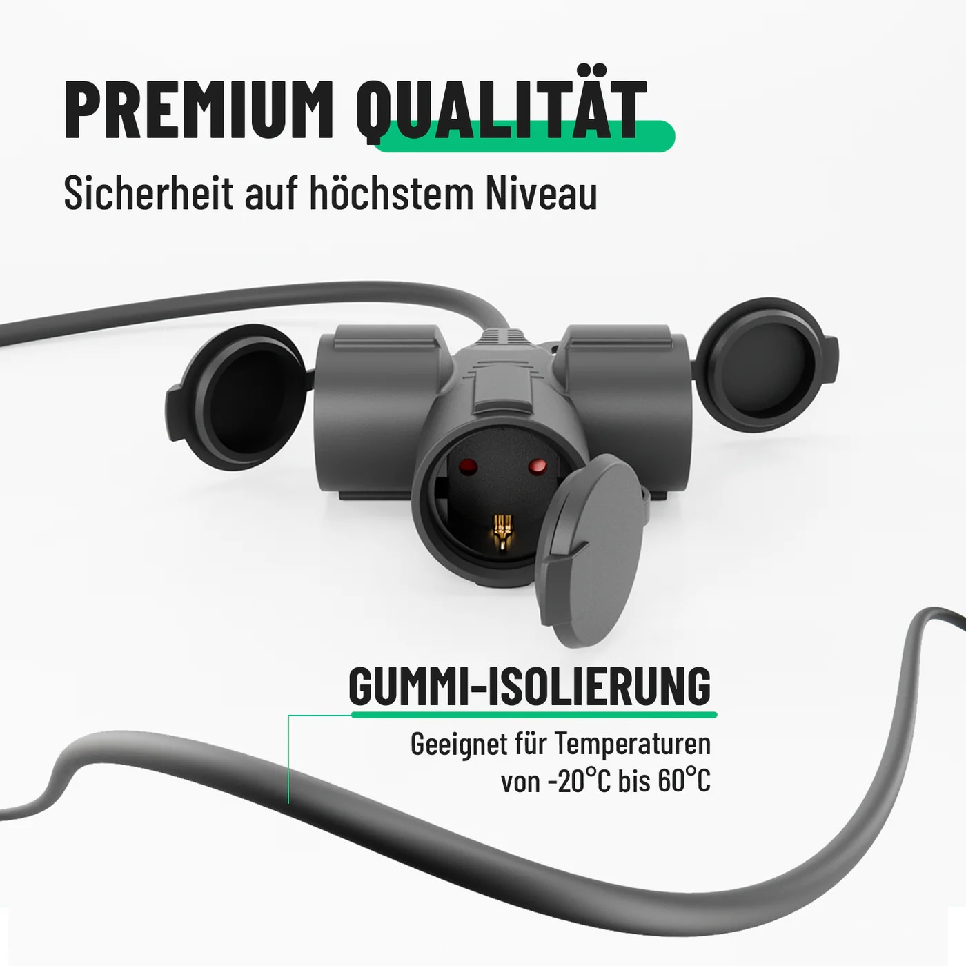 ABSINA Verlängerungskabel 151234, 3-Fach, 10 m