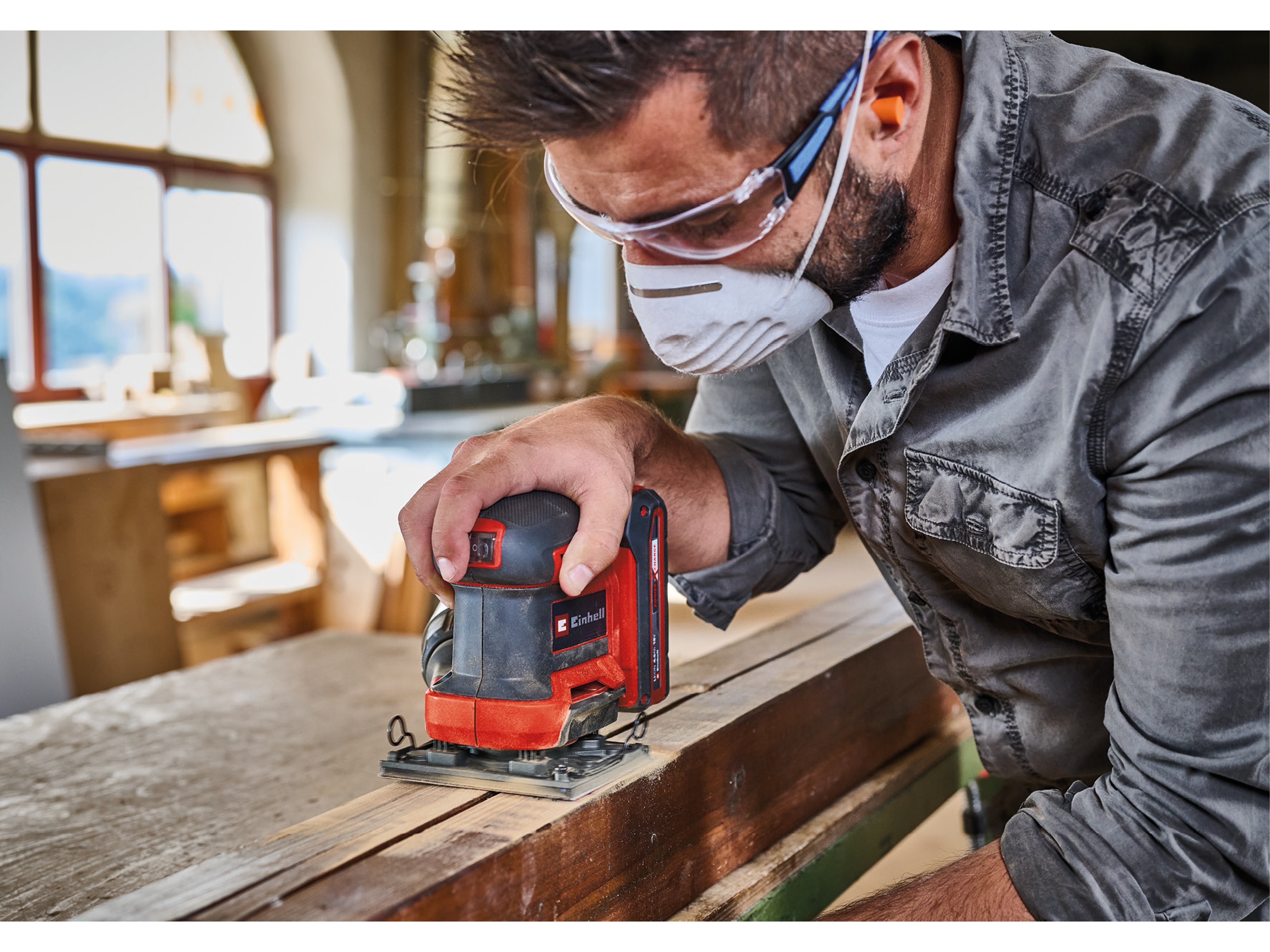 EINHELL Akku-Faustschleifer TE-OS 18/113 Li, Solo