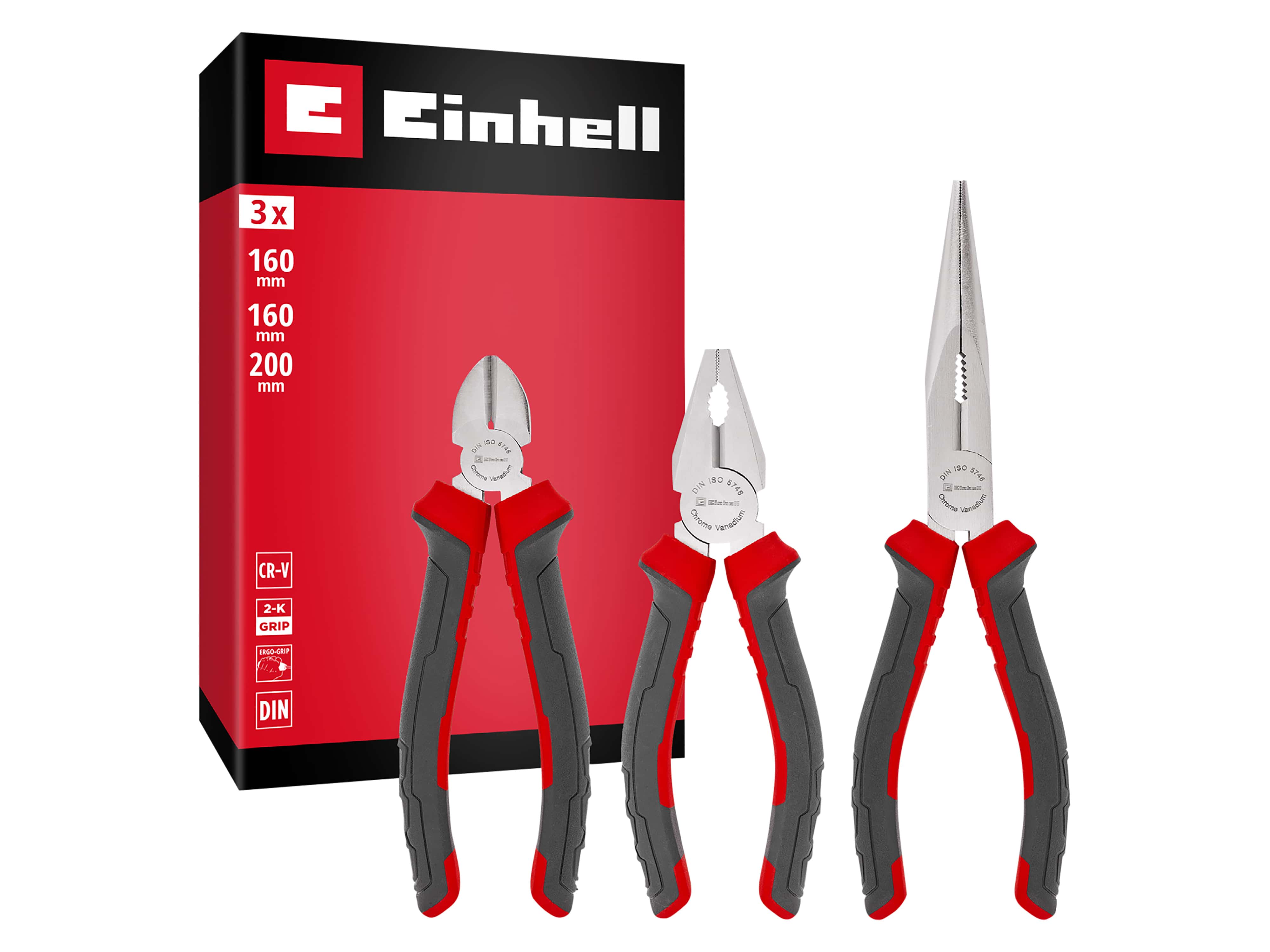 EINHELL Zangen-Set, 370530, 160/200 mm, 3-teilig EINHELL Zangen-Set, 370530, 160/200 mm, 3-teilig