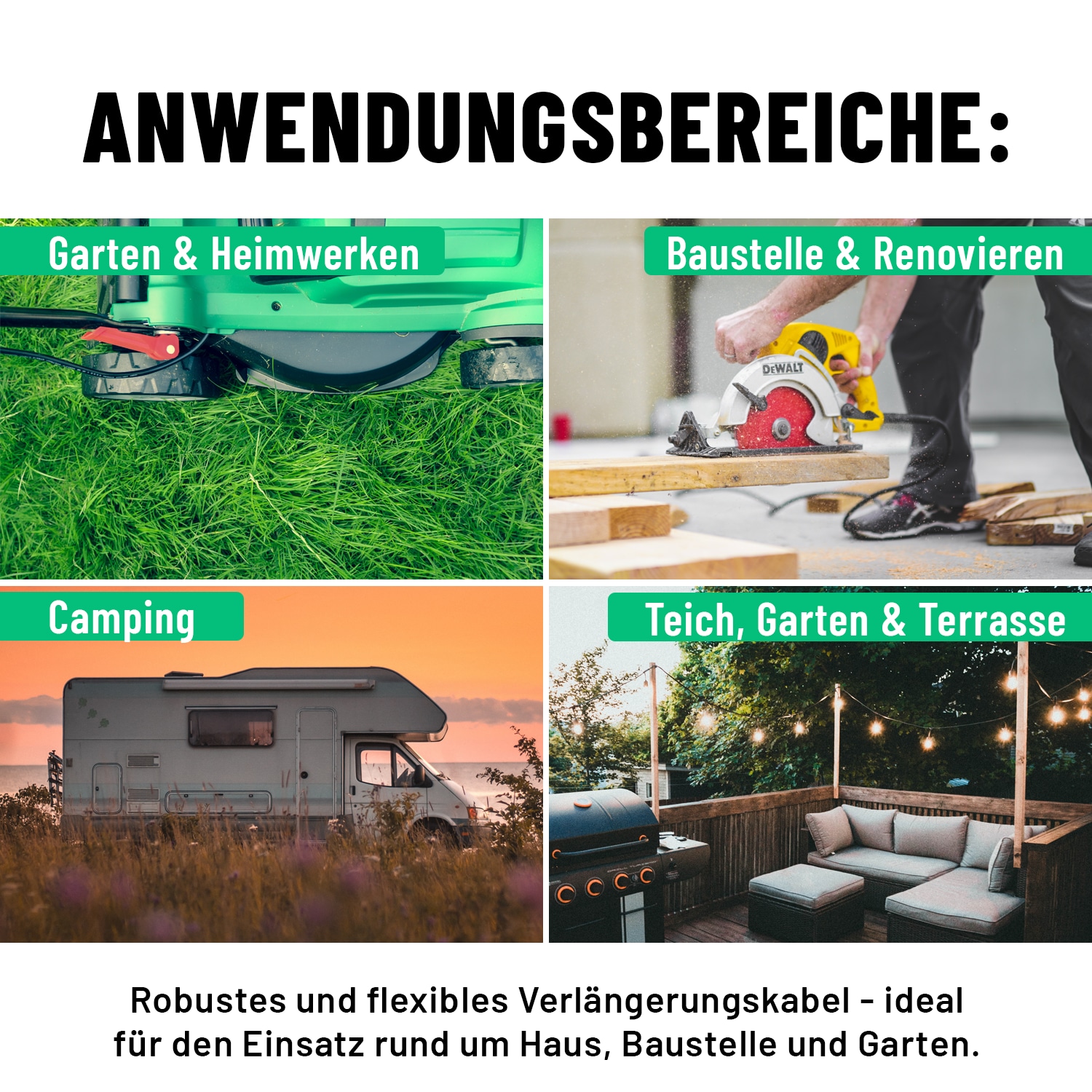 ABSINA Verlängerungskabel 151230, 2-Fach, 5 m ABSINA Verlängerungskabel 151230, 2-Fach, 5 m