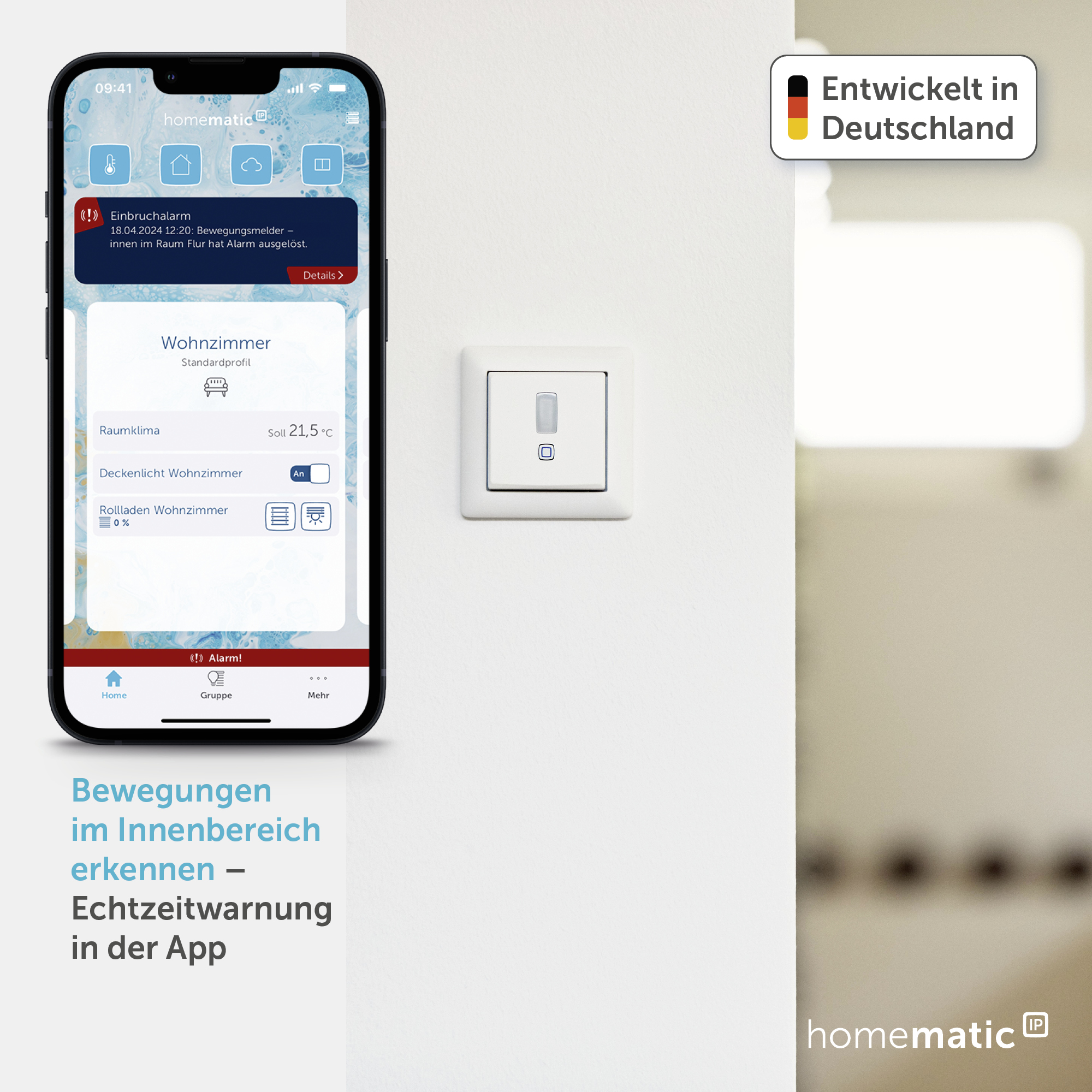 HOMEMATIC IP 156242A0 Bewegungsmelder für 55er Rahmen, innen