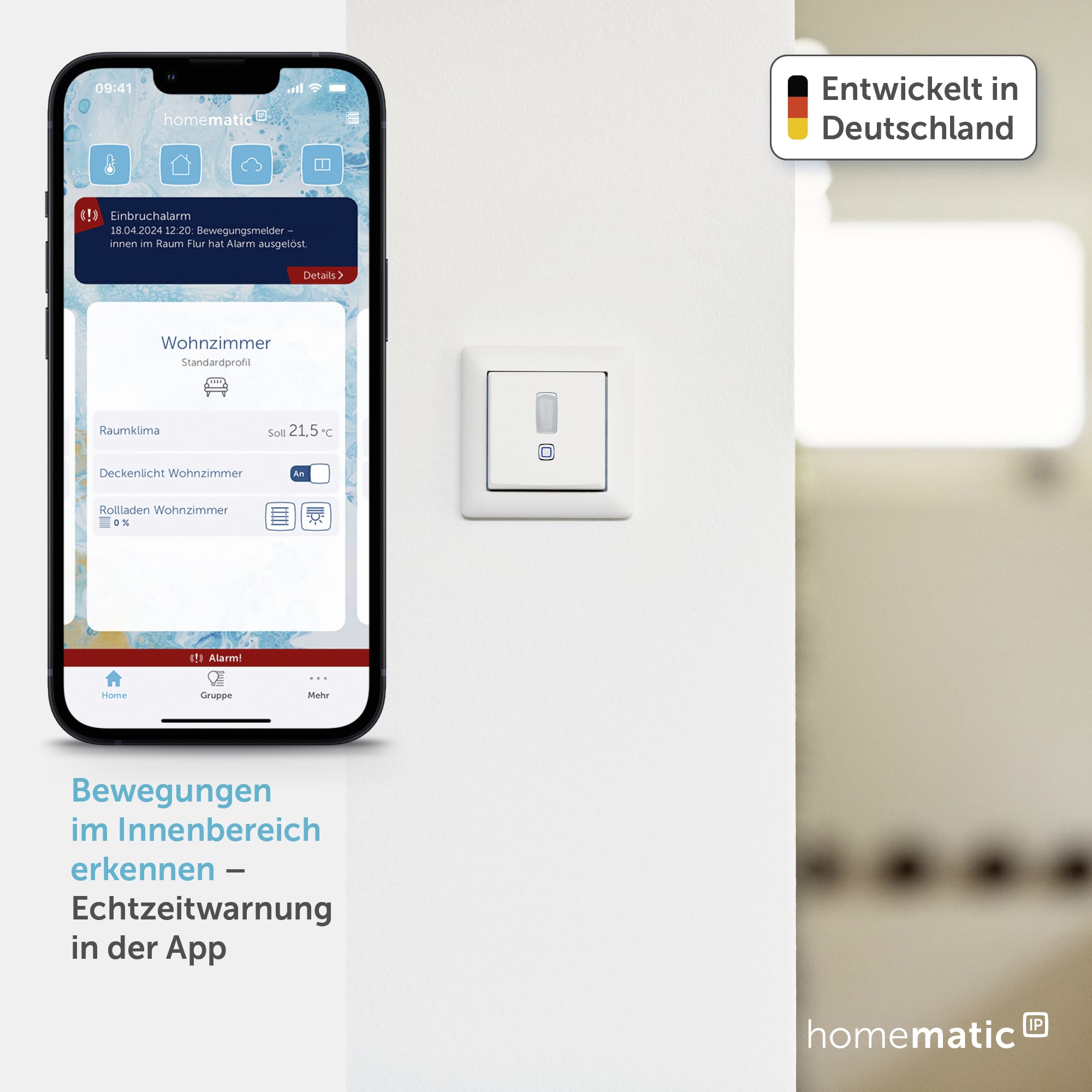 HOMEMATIC IP 156242A0 Bewegungsmelder für 55er Rahmen, innen