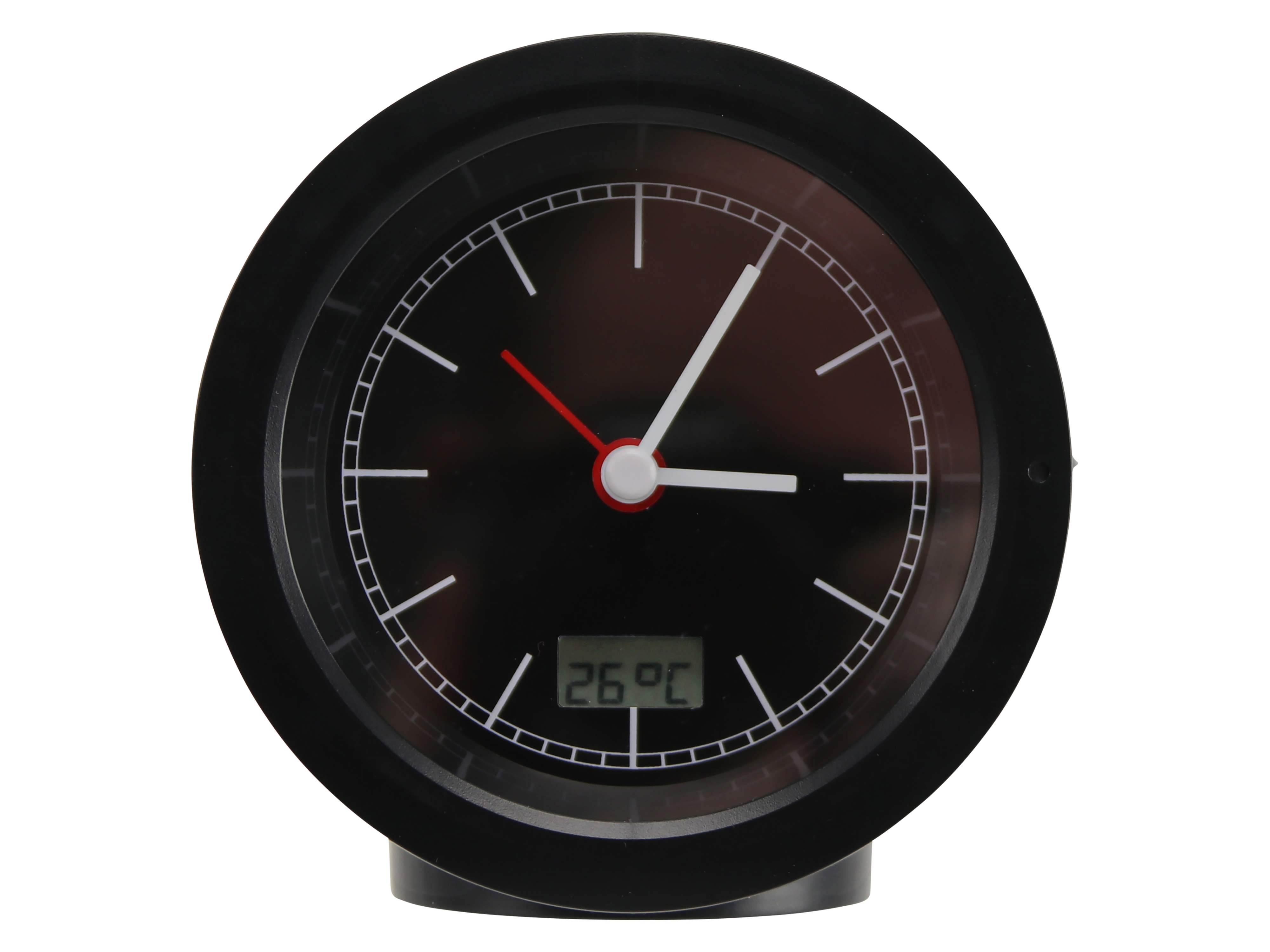 Analoge Funkuhr, Temperaturanzeige, geräuscharm, schwarz