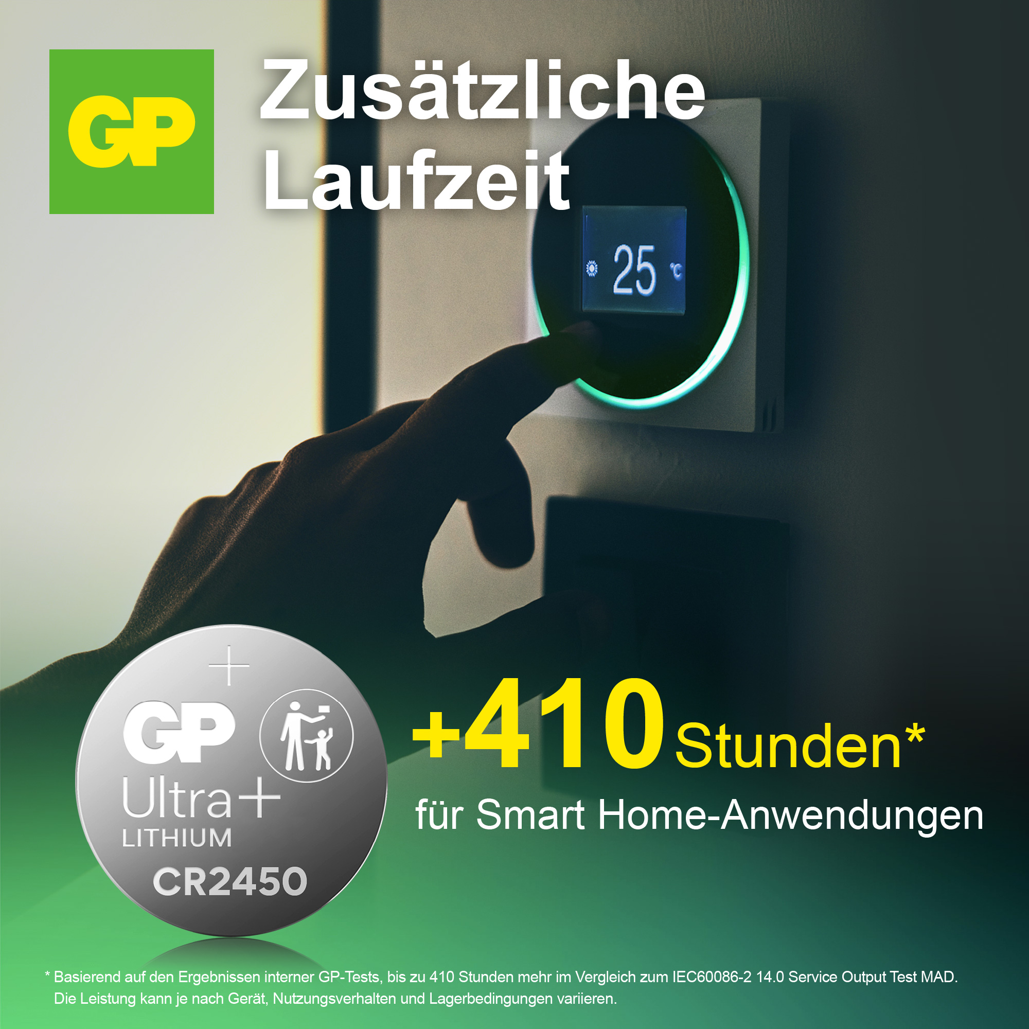 Knopfzelle GP Ultra Plus, CR2450, Lithium, 2 Stück