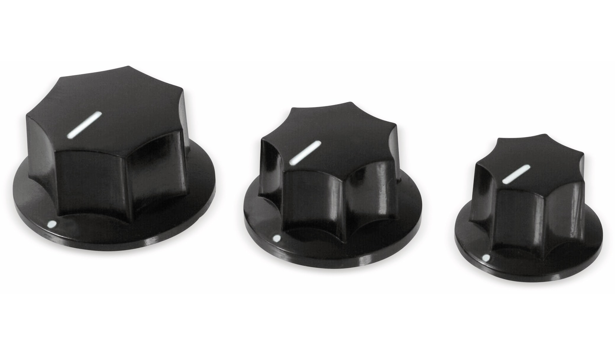 Drehknopf, Ø34x17 mm, Achse Ø6 mm, Schwarz