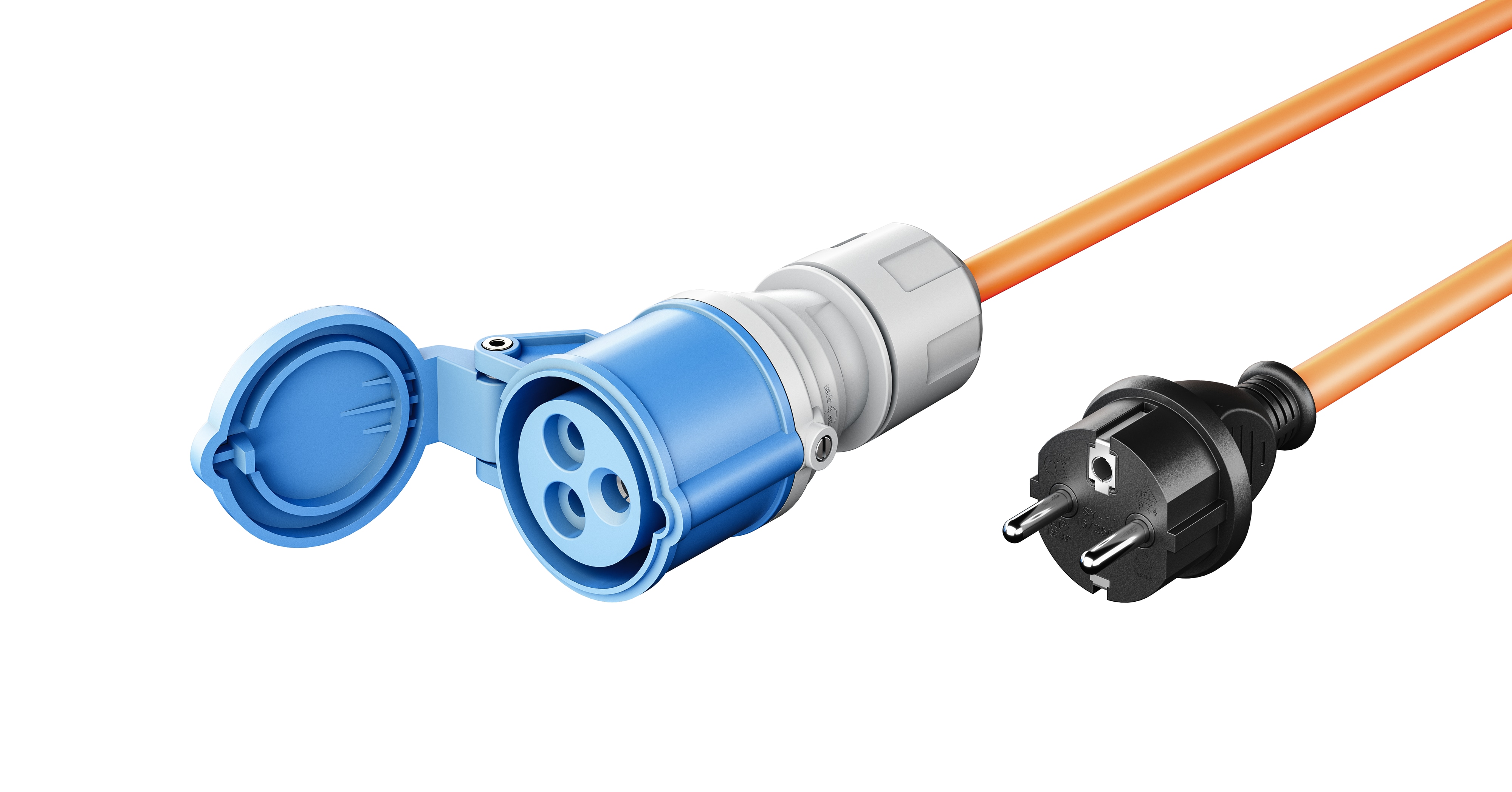 GOOBAY CEE-Adapterkabel 76219, 5 m, Stecker zu Schutzkontakt Stecker