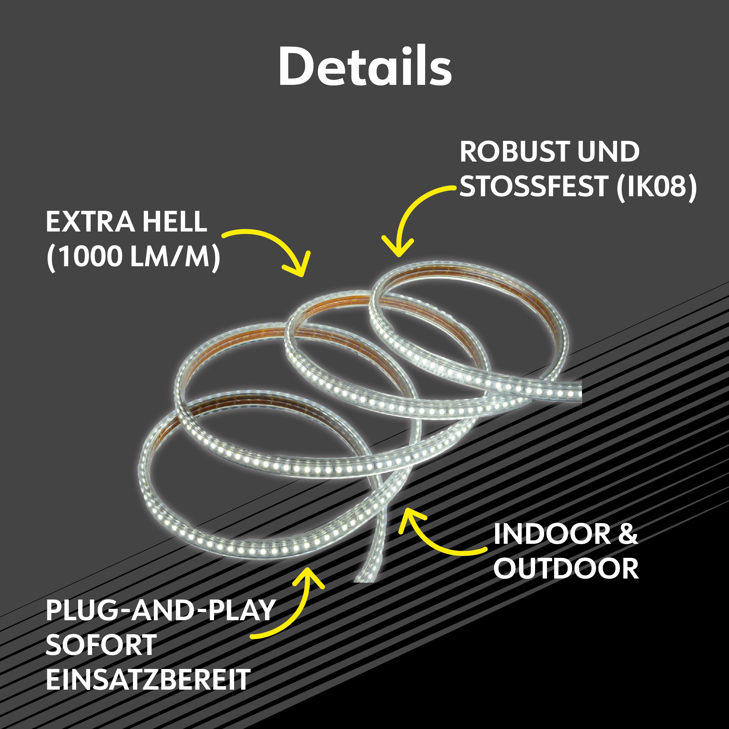MÜLLER-LICHT LED-Power Stripe 21600028, 25m, 10W, 1000lm, 6500K MÜLLER-LICHT LED-Power Stripe 21600028, 25m, 10W, 1000lm, 6500K