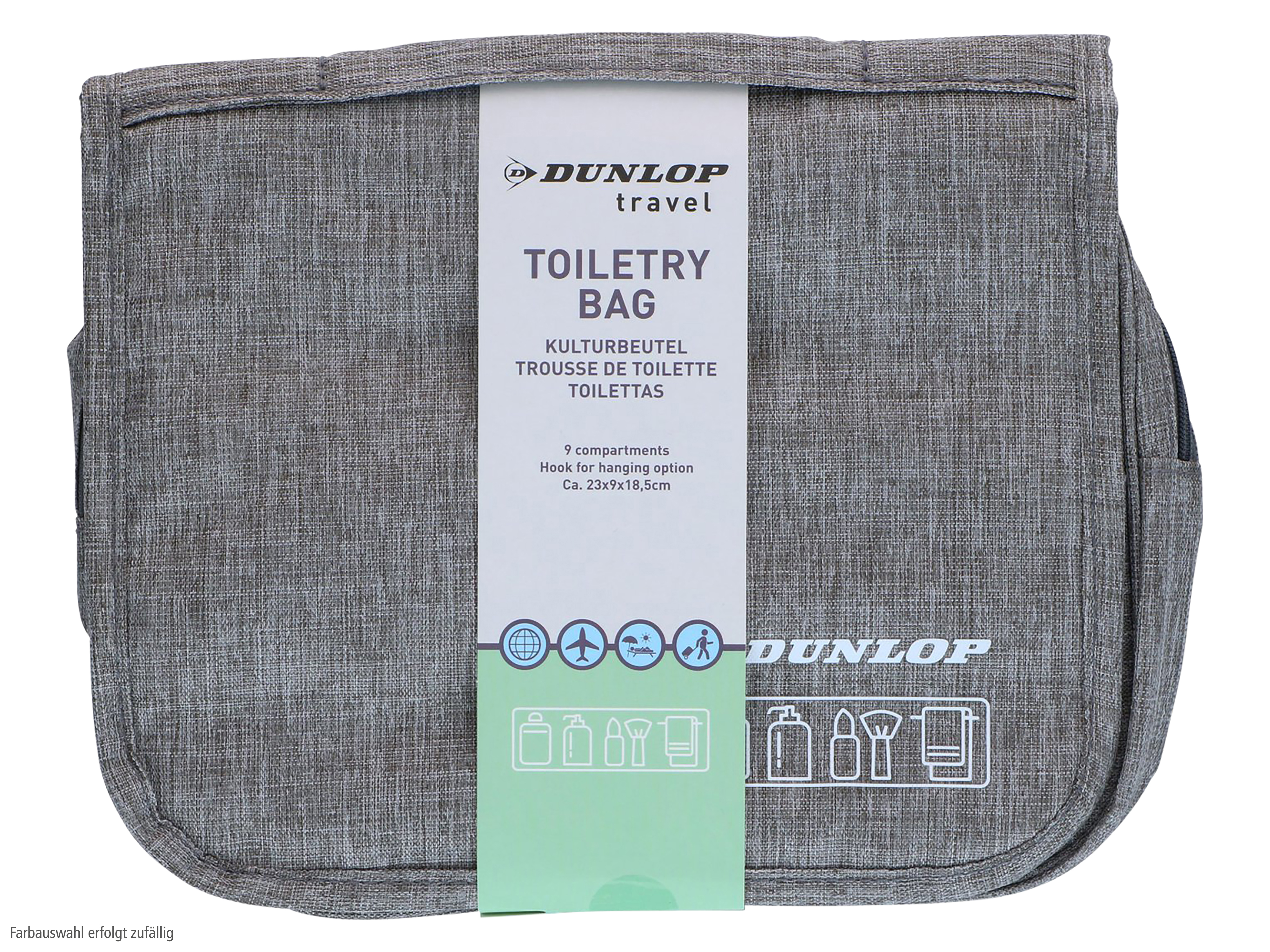 DUNLOP Kulturbeutel, 23x9x18,5 cm, Schwarz, Grau, Blau