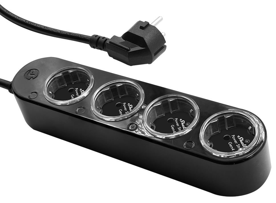SHELLY Power Strip 4 Gen4, 4-fach Steckdosenleiste, schwarz, WiFi, Bluetooth, Zigbee, Matter, Apple HomeKit, Alexa