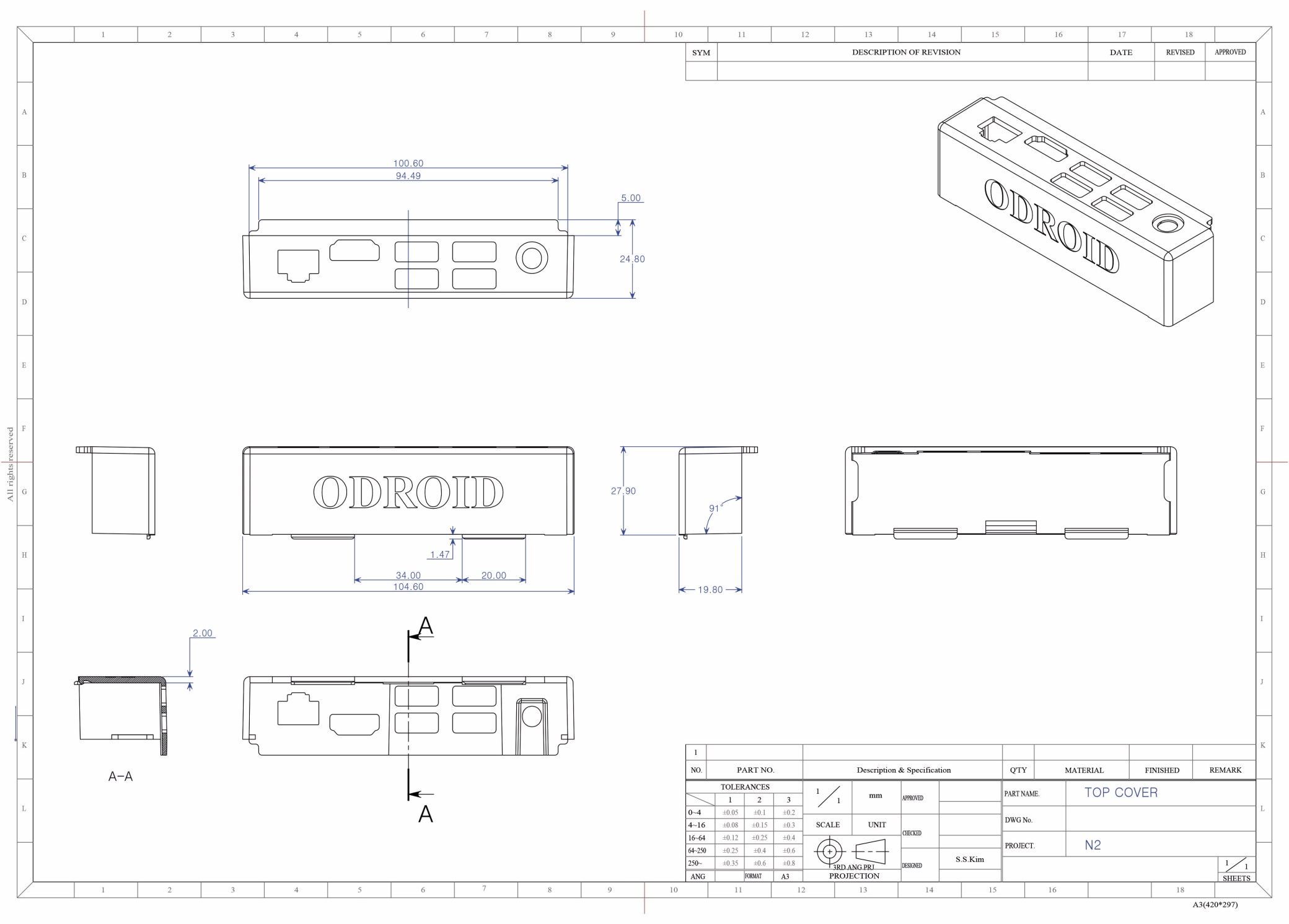 ODROID-N2 Gehäuse transparent - schwarz