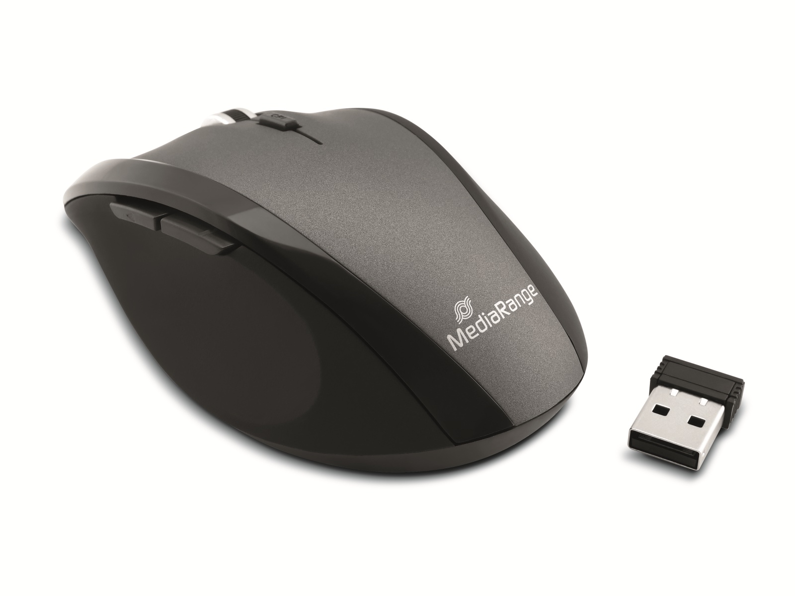 MEDIARANGE Funk-Maus MROS203, 5 Tasten, schwarz/grau