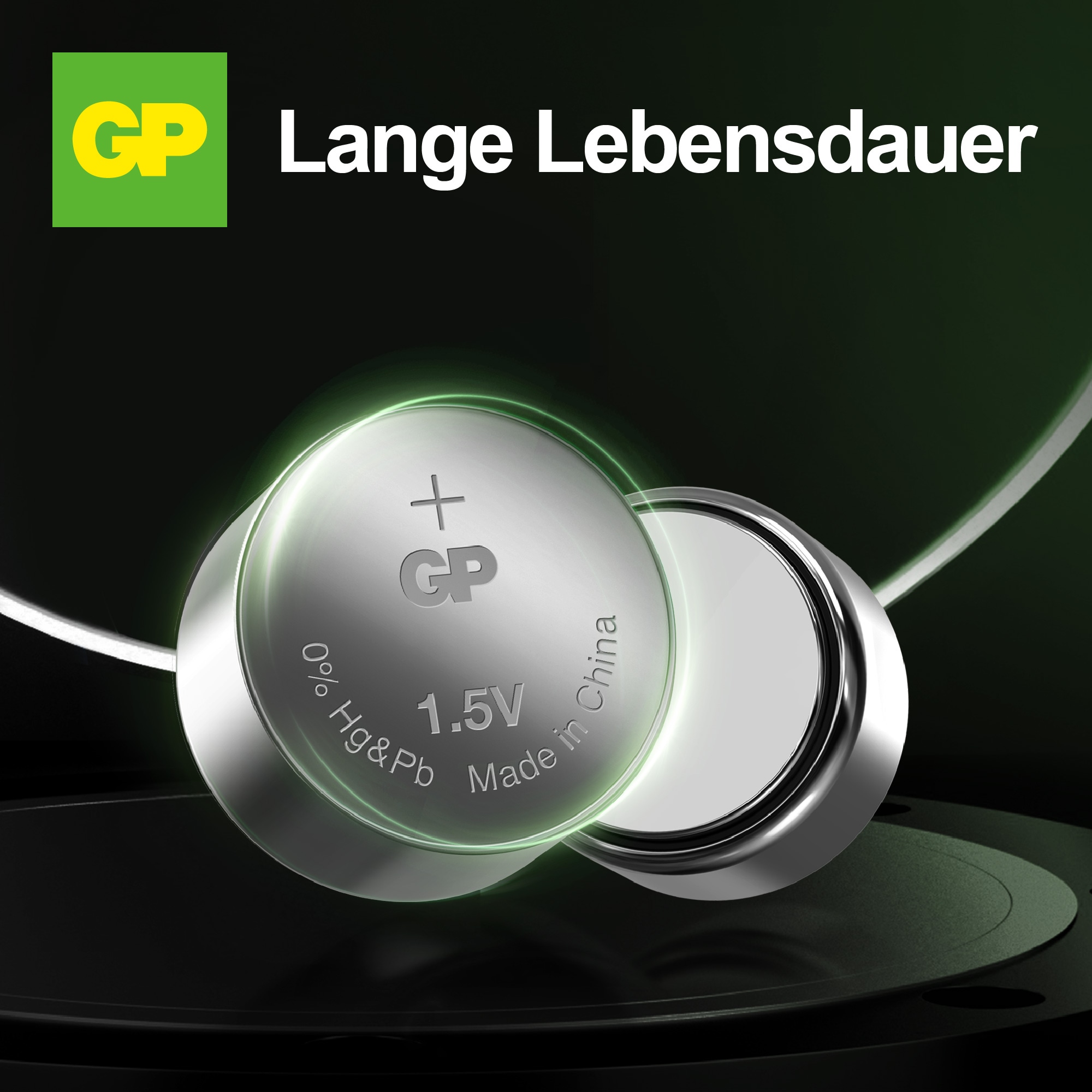 GP Knopfzelle LR44, Alkaline, 1,5 V-, 10 Stück