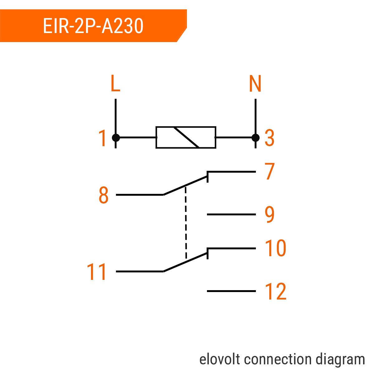 ELOVOLT Schaltrelais EIR-2P-A230, 2x 8 A, 230 V, 2 Wechsler