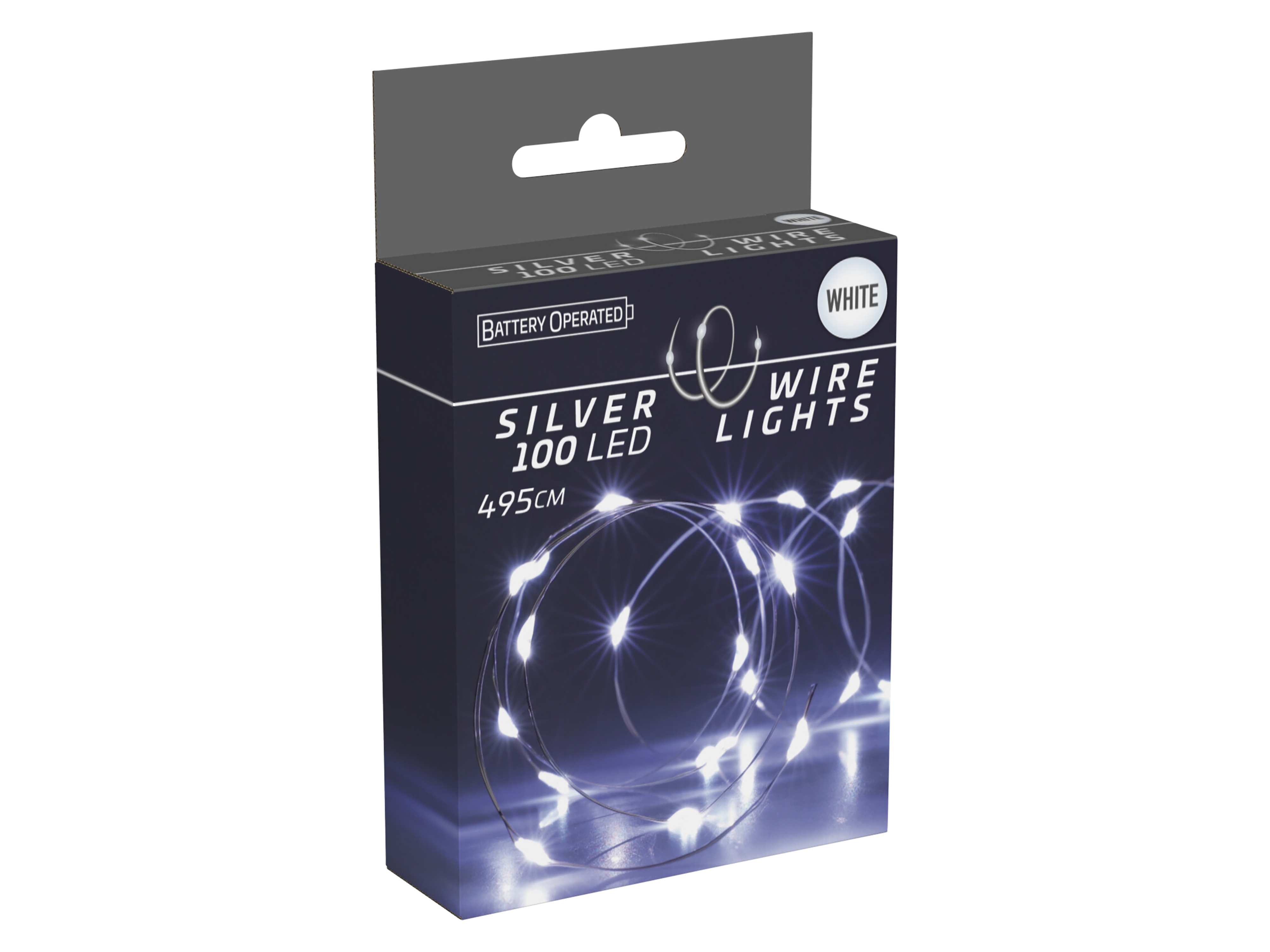LED-Lichterkette, Silberdraht, 100 LEDs, kaltweiß, Batteriebetrieb LED-Lichterkette, Silberdraht, 100 LEDs, kaltweiß, Batteriebetrieb