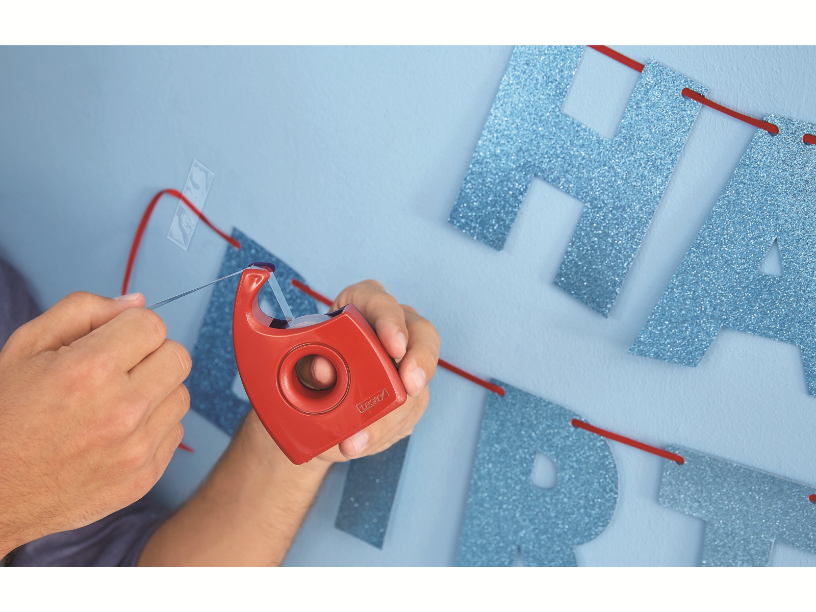 TESA ® Easy Cut Handabroller 33:19 rot-blau, leer, bis 33m:19mm, 57444-00001-01