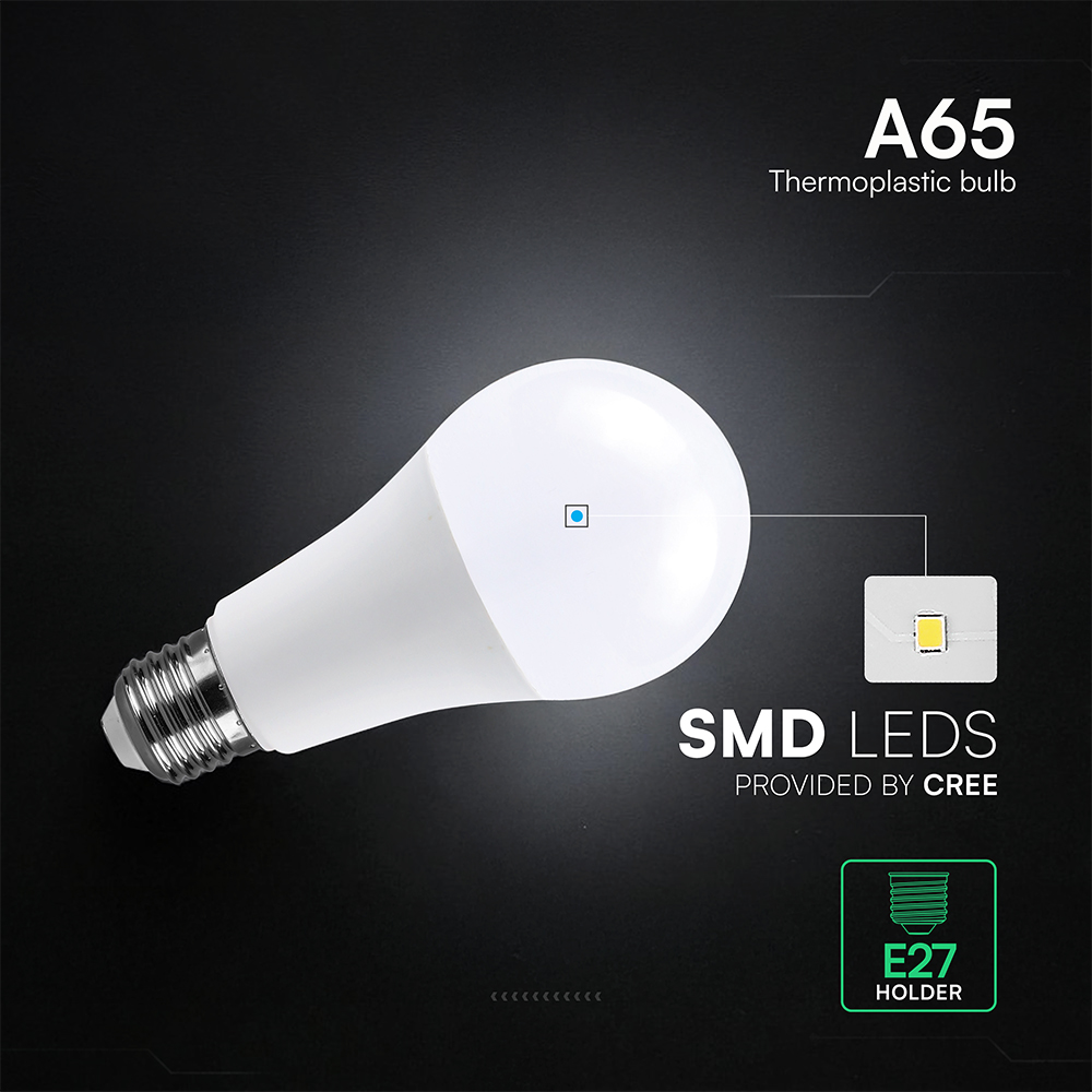 V-TAC LED-Lampe VT-2142586, EEK: F, 17W, 1710lm, 6500K, E27, A60, 200°