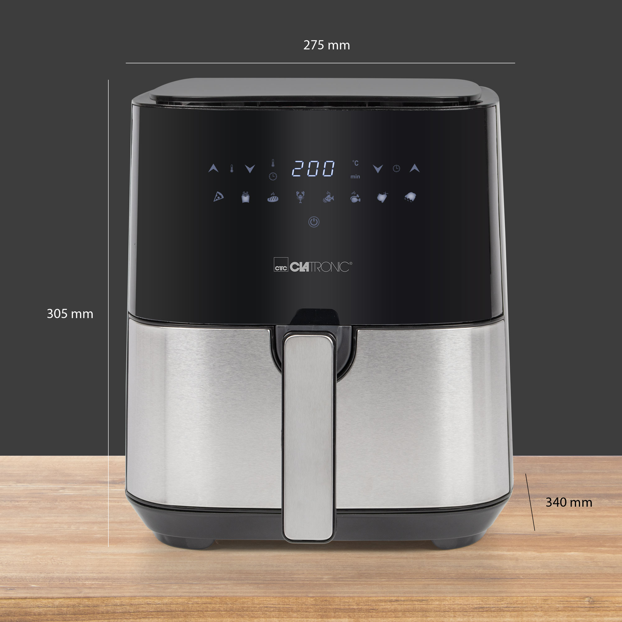 CLATRONIC Heißluftfritteuse FR 3782 H, XXL 5L, 1450 W