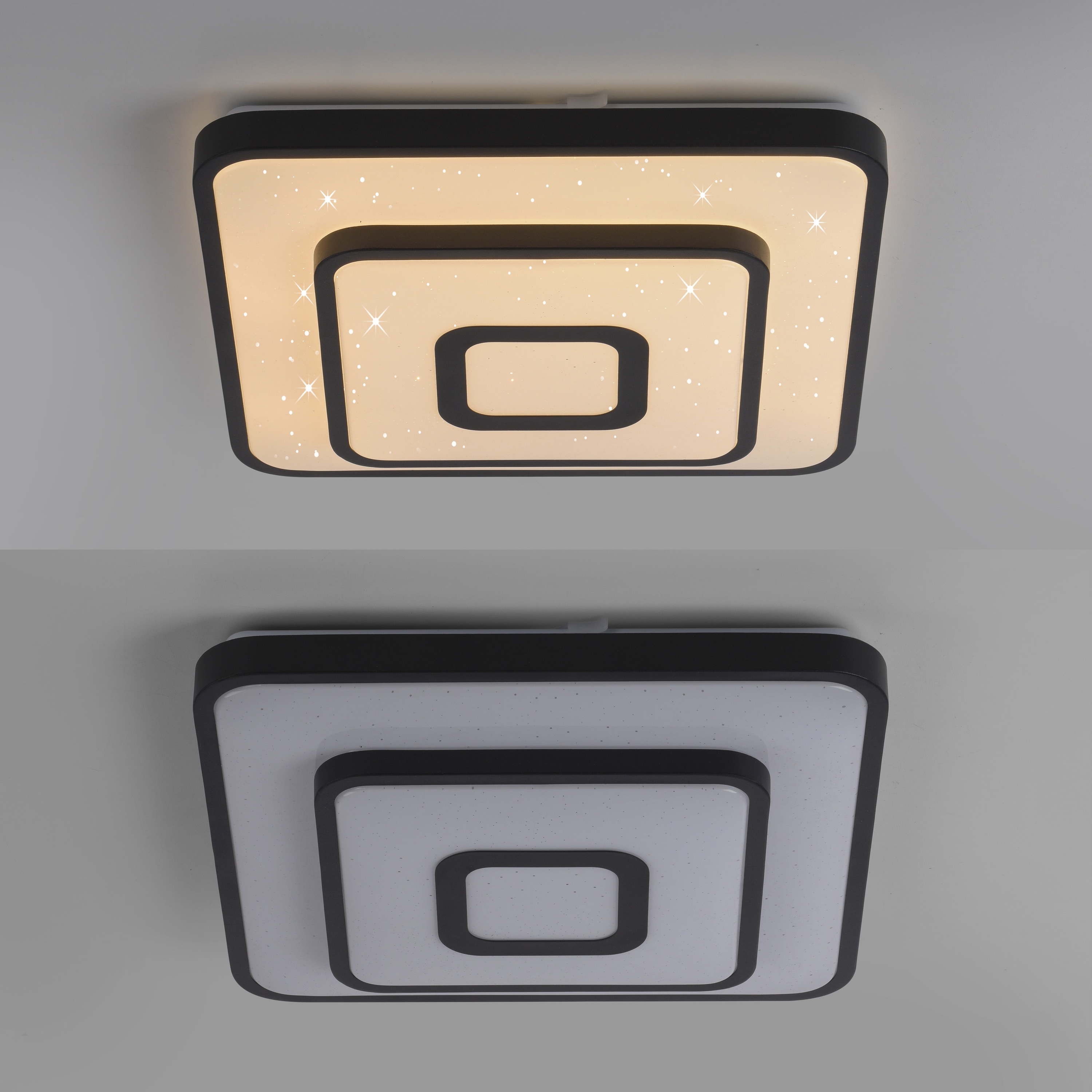 JUST LIGHT LED-Deckenleuchte 15455-18, 17W, 3000K, 1900lm, warmewiß, IP20, schwarz