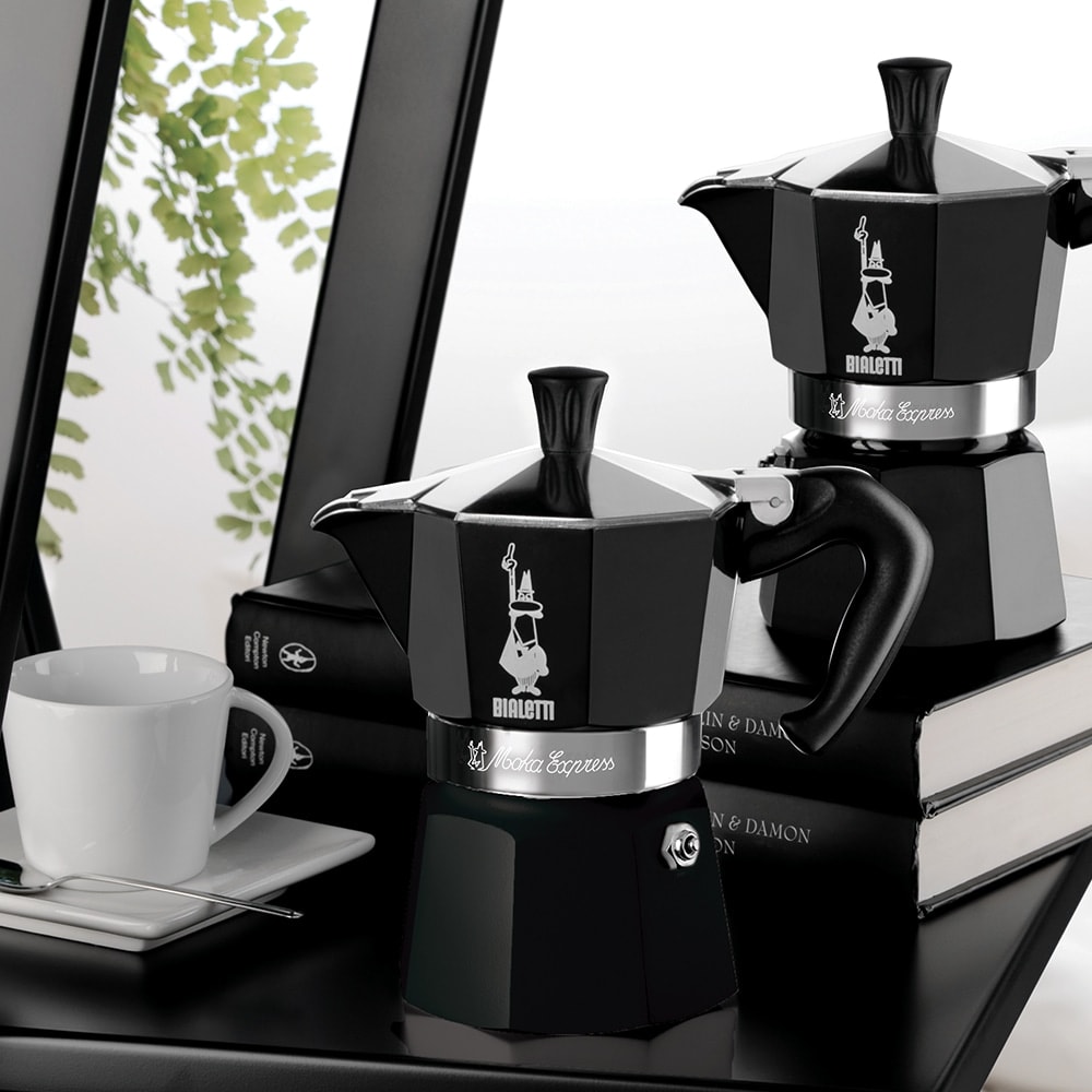 BIALETTI, 6 Tassen, für die Herdplatte, Alu, 270 ml, schwarz