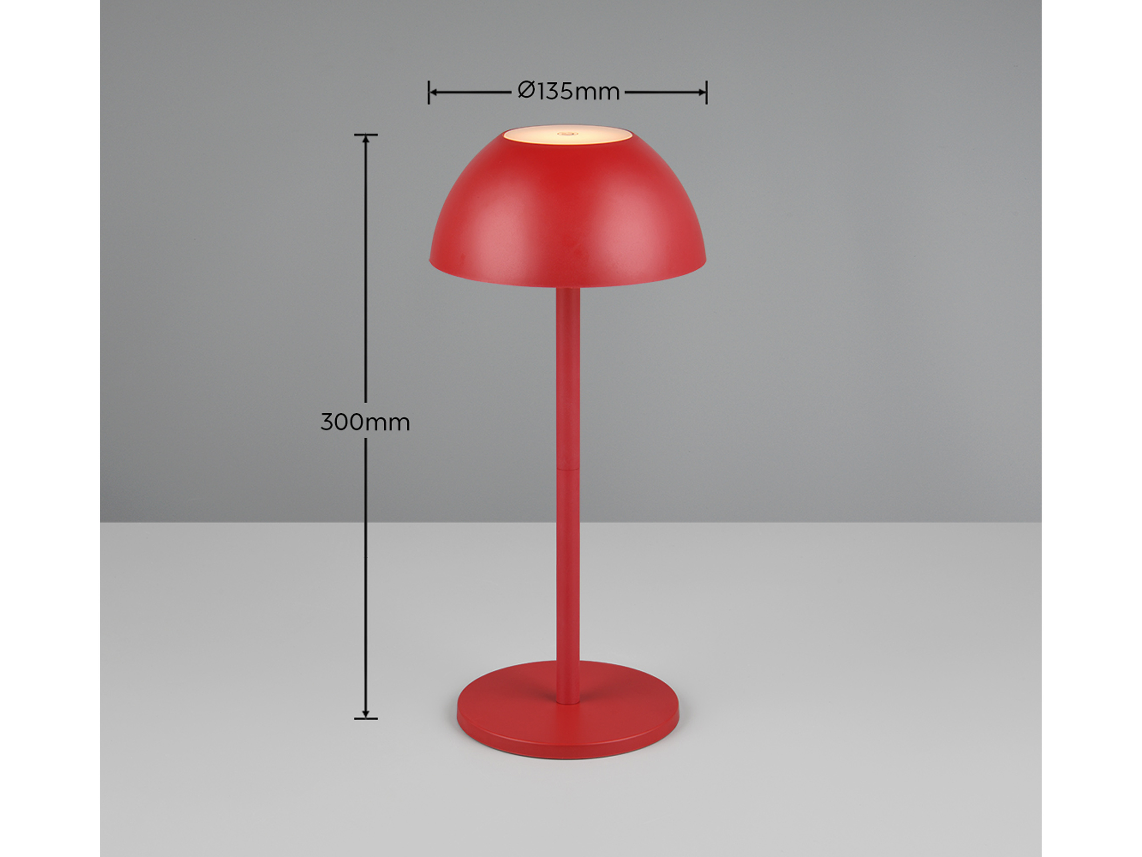 REALITY LED-Akku-Tischleuchte Ricardo R54106110 rot, IP54, 1,7 W, 240 lm, 3000 K