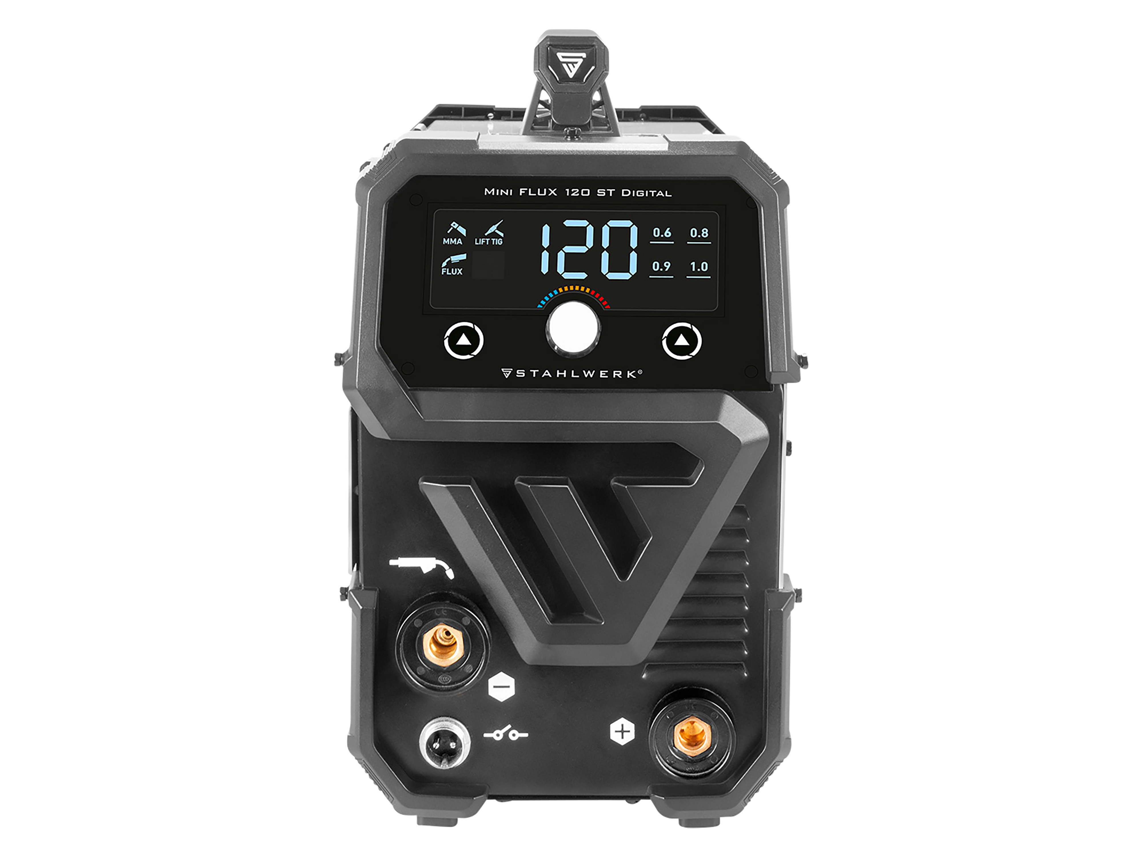 STAHLWERK Fülldraht Schweißgerät Mini FLUX 120 ST, 1129, mit synergischem Drahtvorschub und ARC