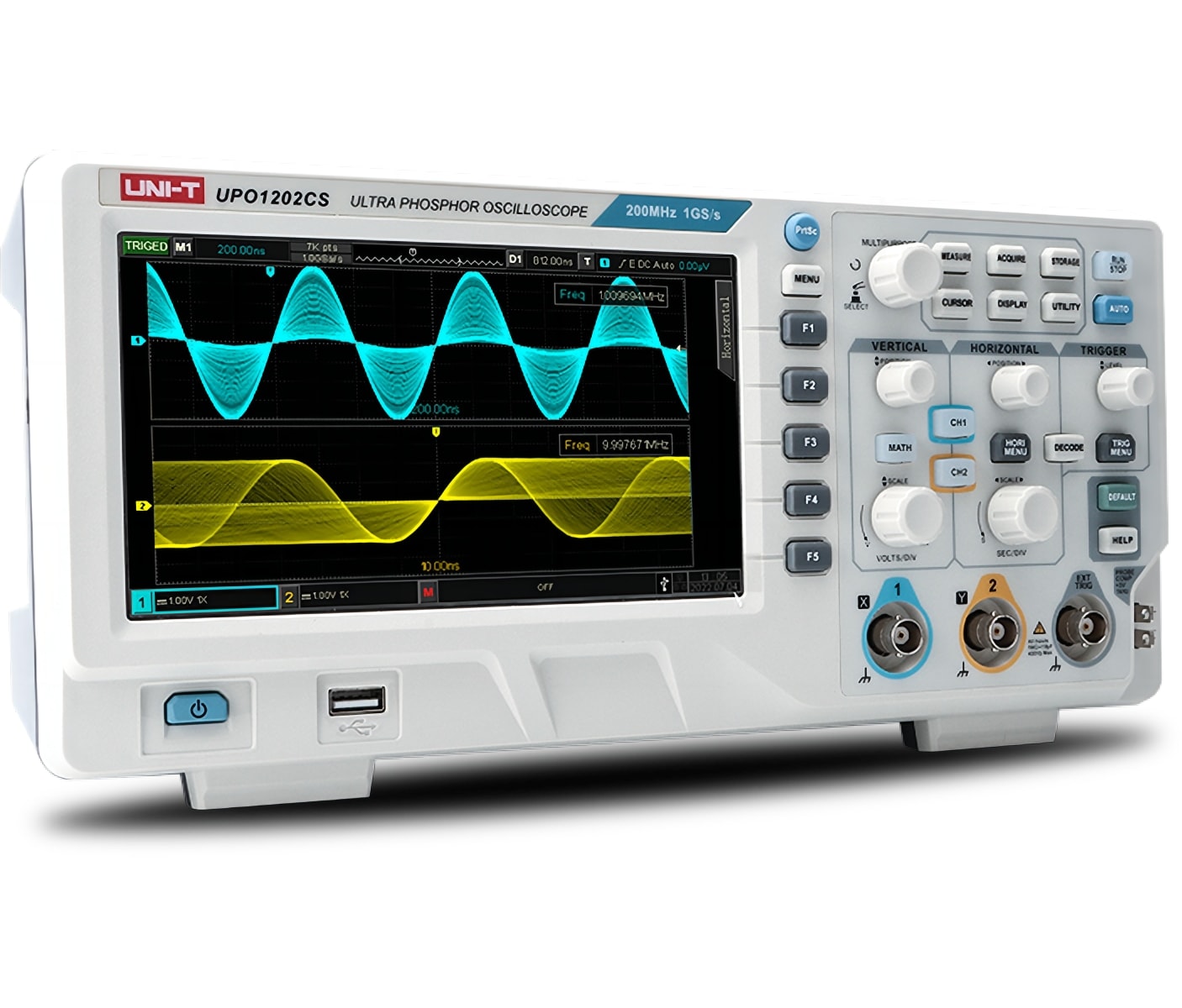 UNI-T Phosphor-Speicher-Oszilloskop UPO1202CS, 2 Kanal, 200 MHz UNI-T Phosphor-Speicher-Oszilloskop UPO1202CS, 2 Kanal, 200 MHz