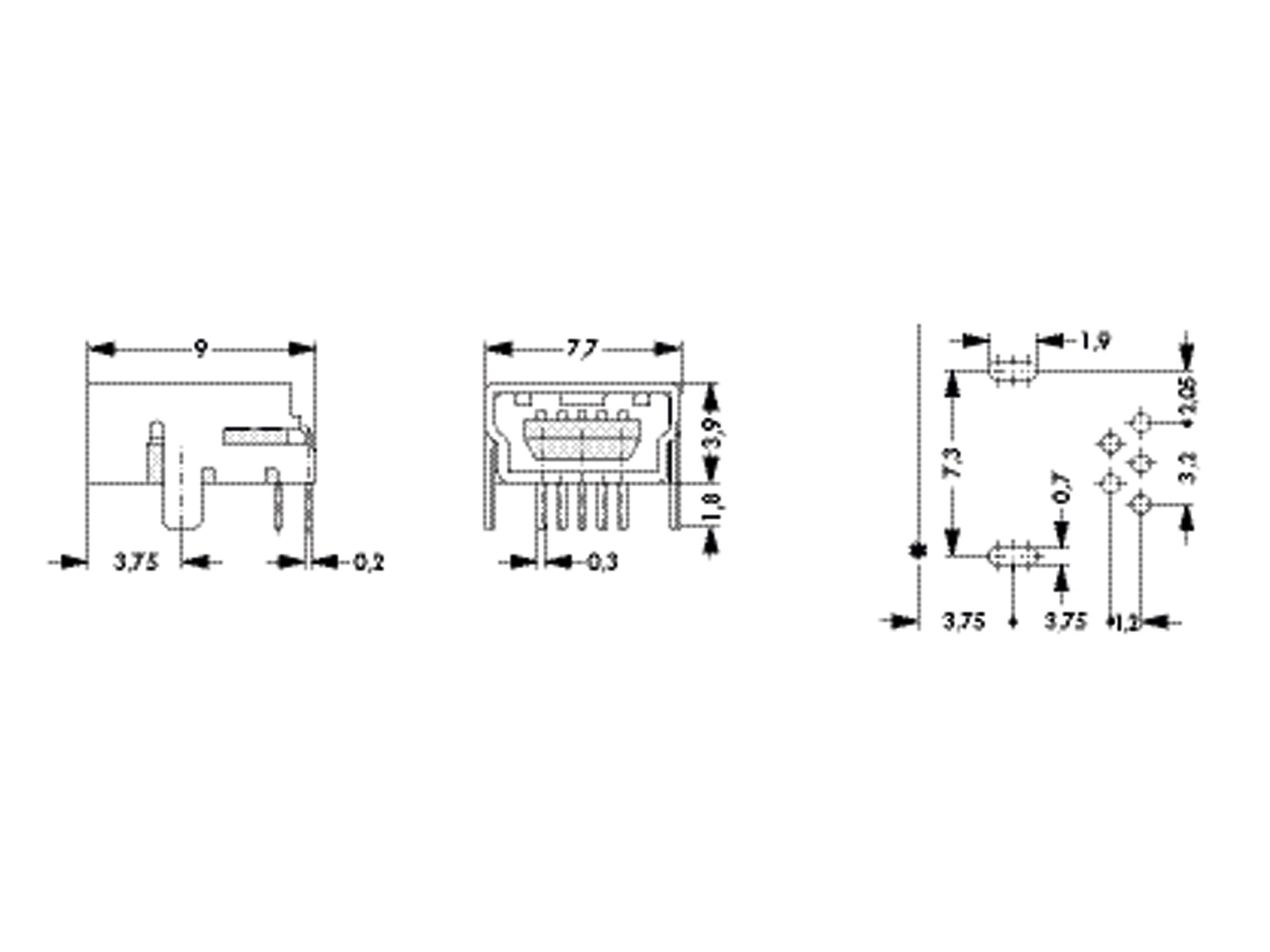 FISCHER ELEKTRONIK USB-Buchse, USB MN 2 B , 10145221, USB Typ B, Polzahl 5 FISCHER ELEKTRONIK USB-Buchse, USB MN 2 B , 10145221, USB Typ B, Polzahl 5