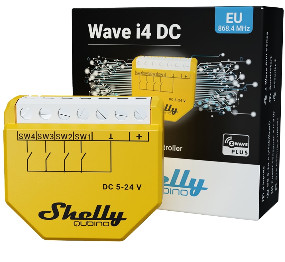SHELLY Szenenaktivierer Wave i4 DC, Unterputz, gelb, 3 Stück SHELLY Szenenaktivierer Wave i4 DC, Unterputz, gelb, 3 Stück