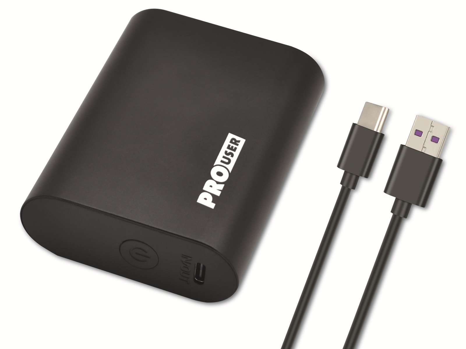 PROUSER USB Powerbank PRO USER 20158, 10.000 mAh, schwarz