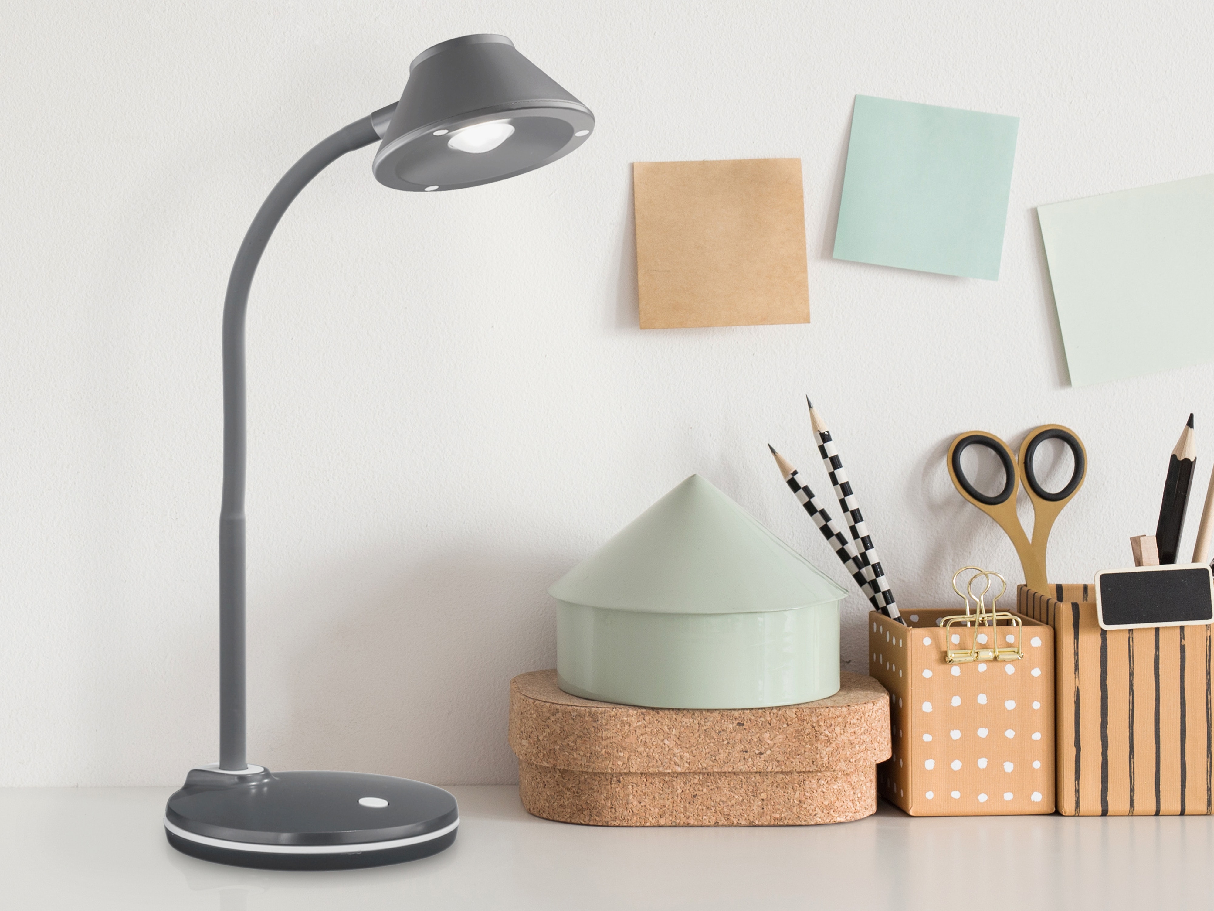 REALITY LED-Tischleuchte Berry R52191187 titanfarbig, 3,2 W, 350 lm, 3000 K